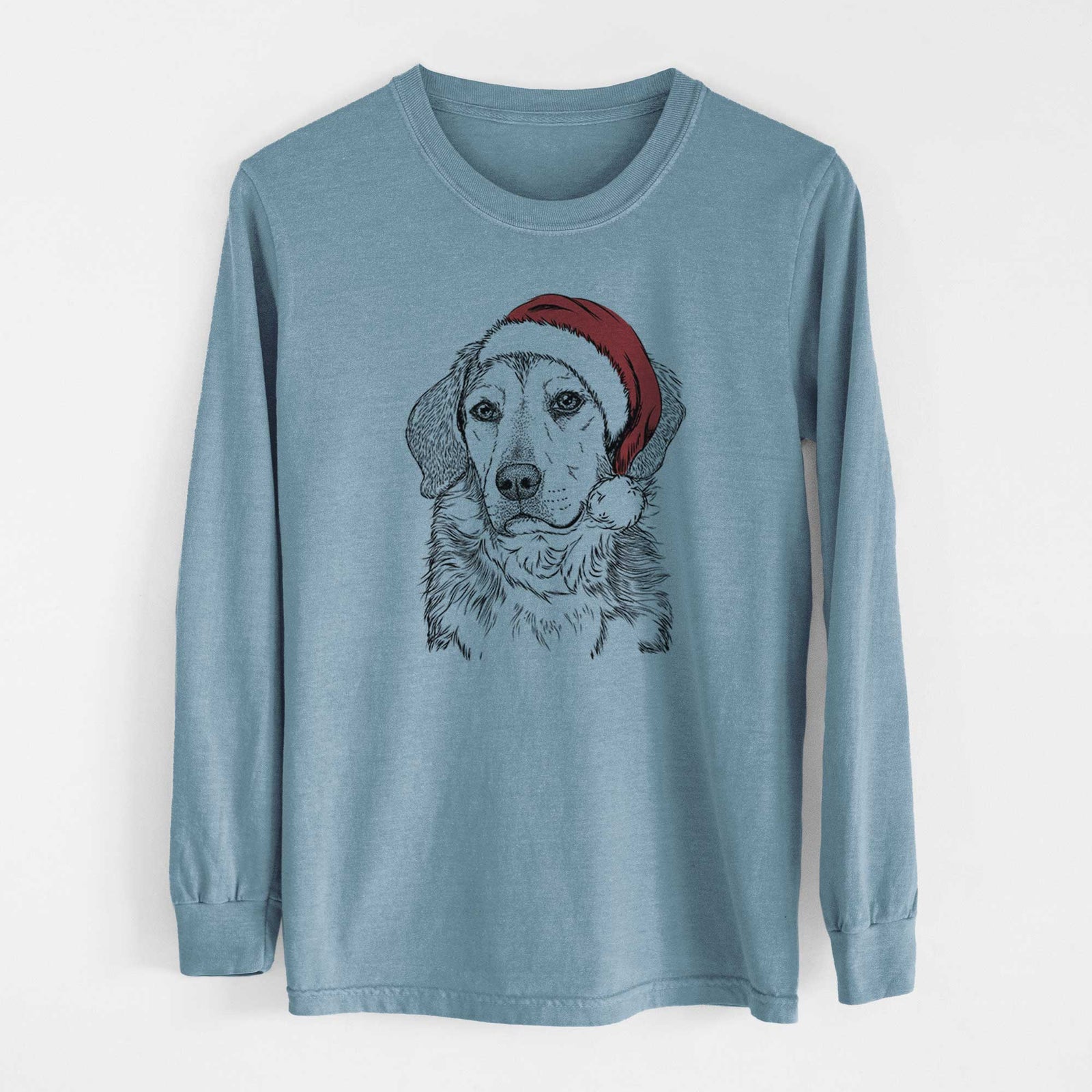 Santa Gunner the Beagle Mix - Heavyweight 100% Cotton Long Sleeve