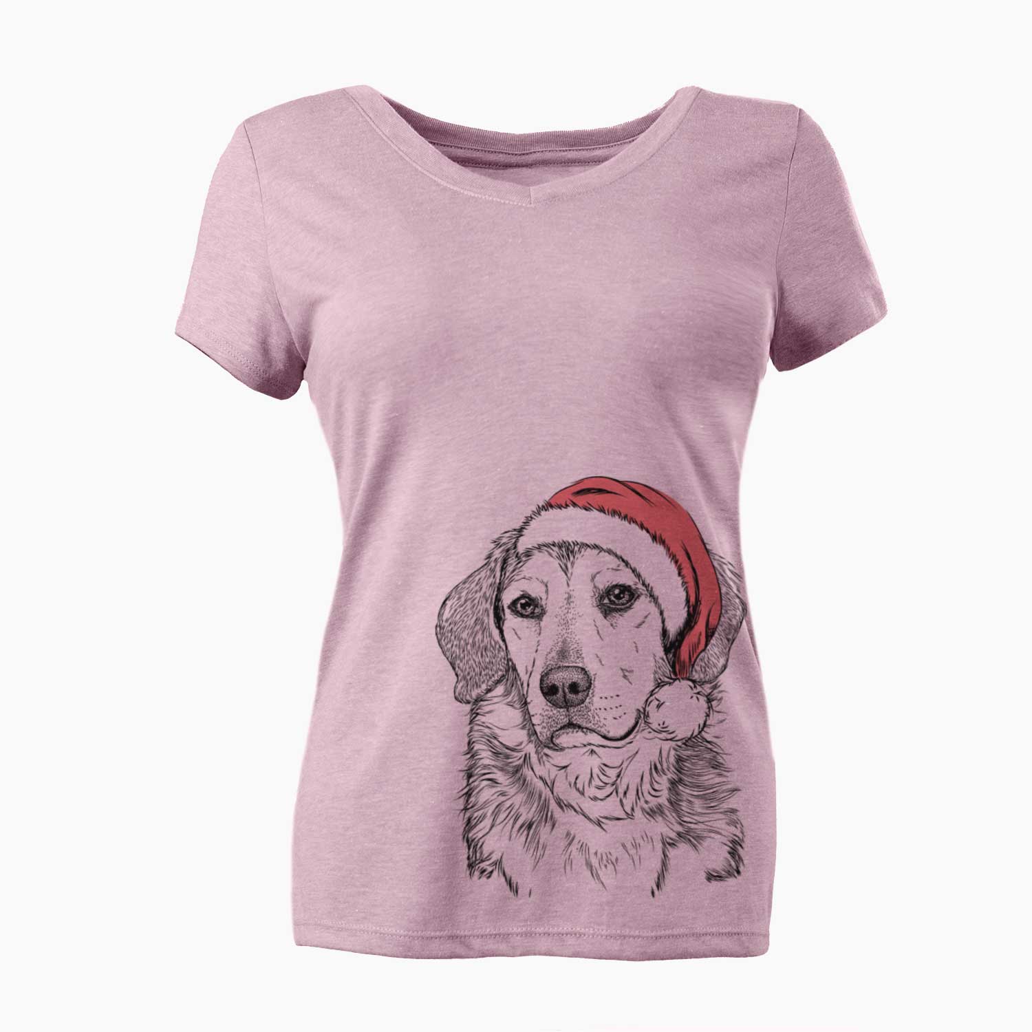 Santa Gunner the Beagle Mix - Women's V-neck Shirt