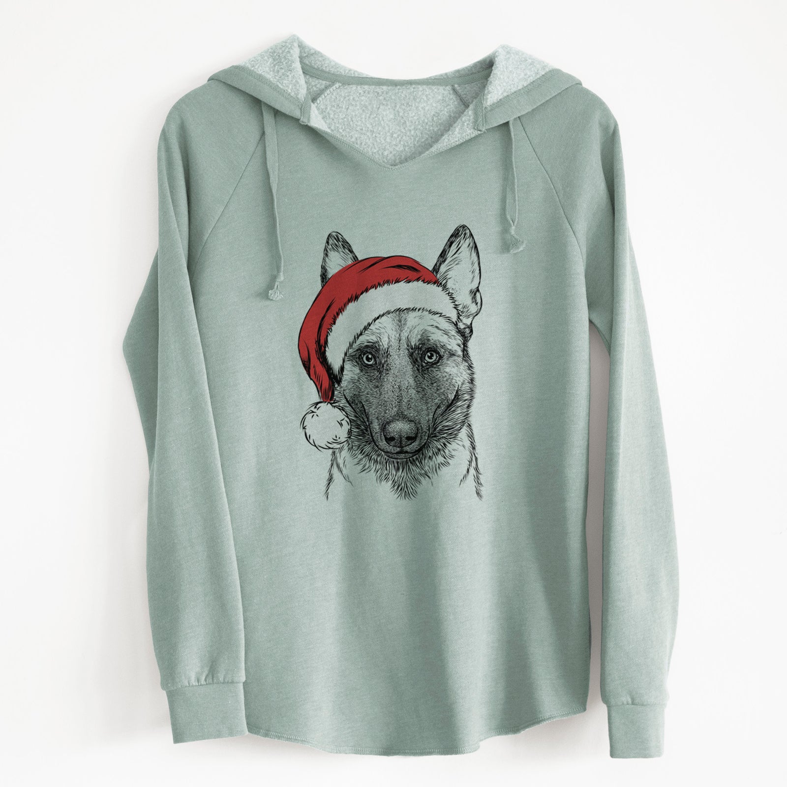 Santa Gunther the Belgian Malinois - Cali Wave Hooded Sweatshirt