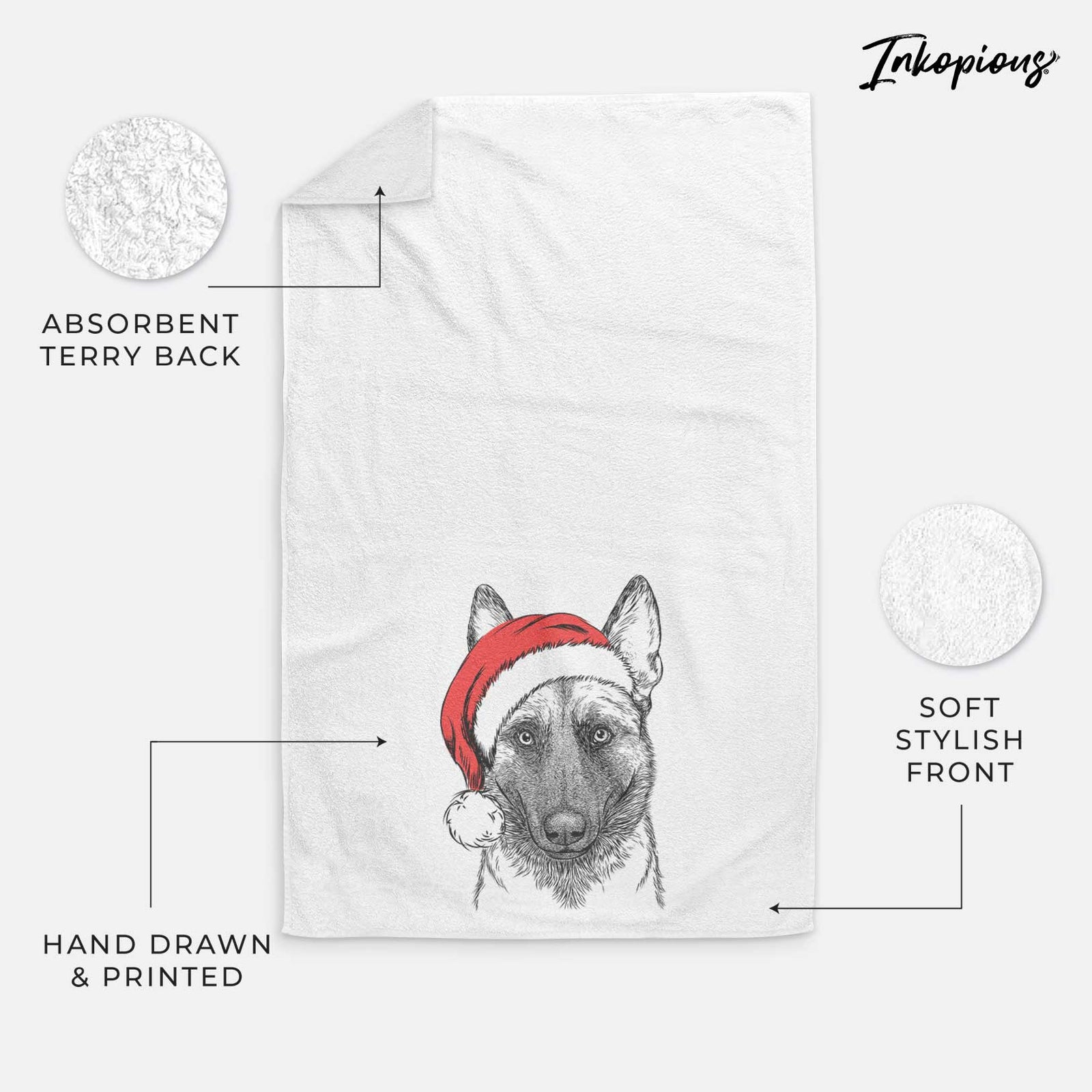 Gunther the Belgian Malinois Decorative Hand Towel