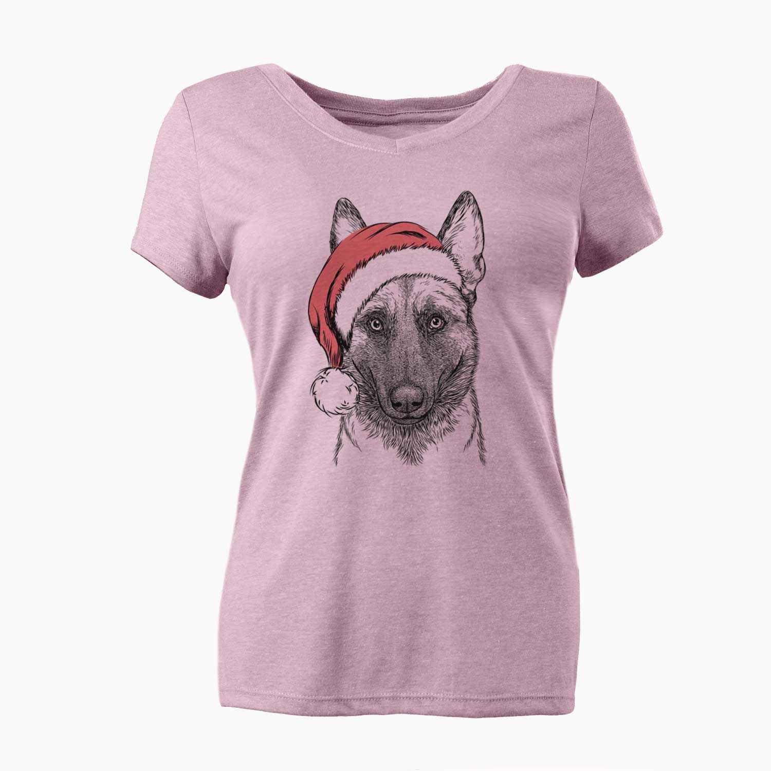 Santa Gunther the Belgian Malinois - Women's V-neck Shirt
