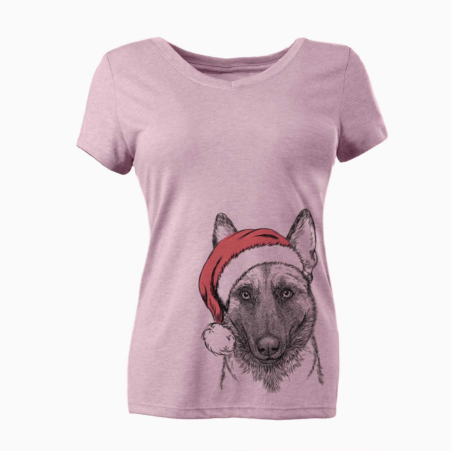 Santa Gunther the Belgian Malinois - Women's V-neck Shirt