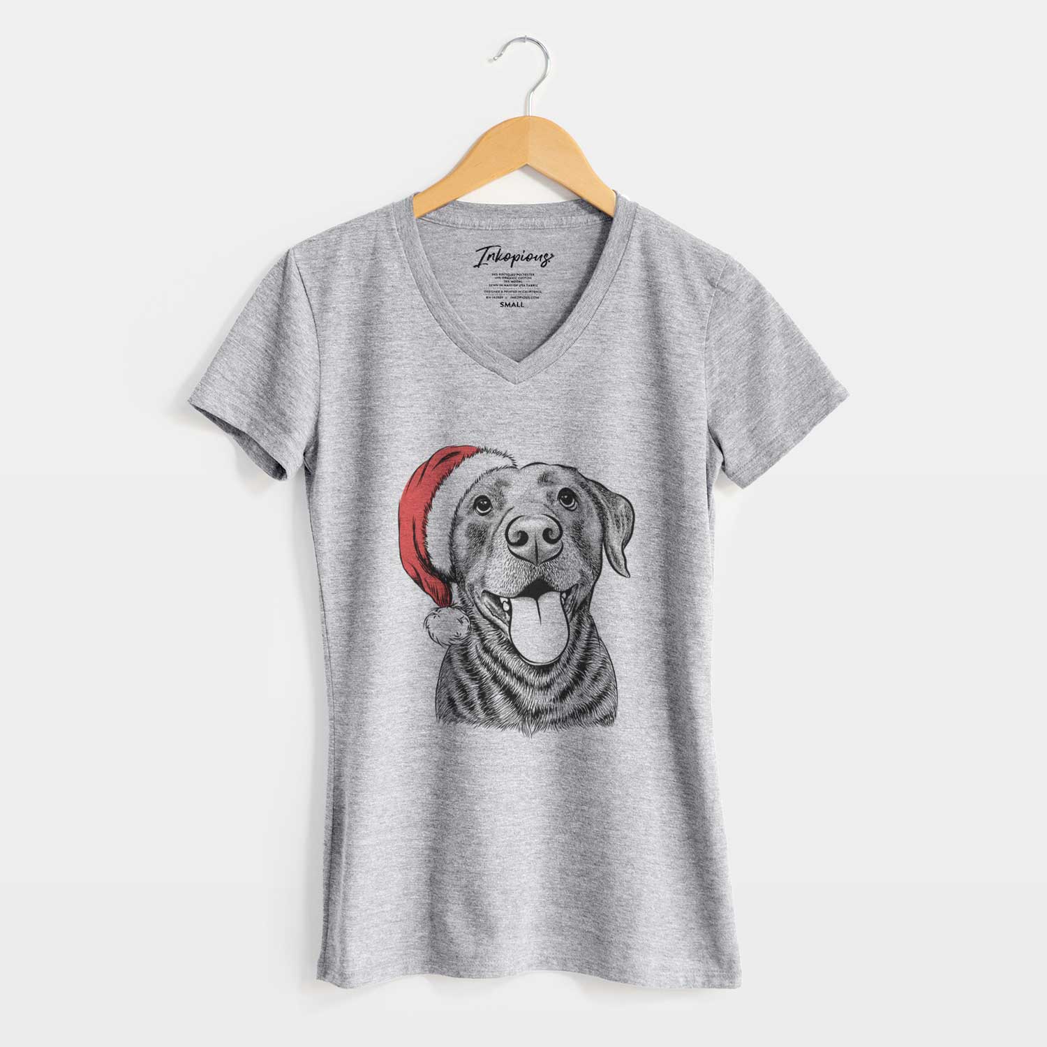 Santa Gwen the Labrador Retriever - Women's V-neck Shirt