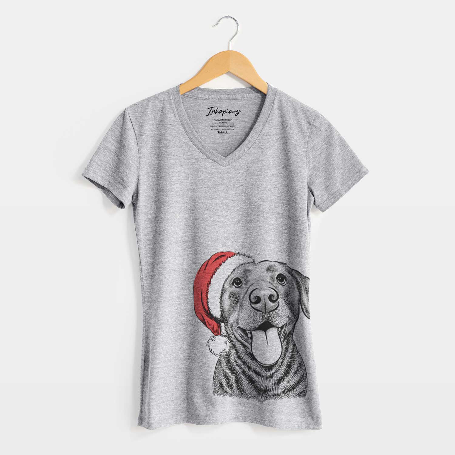 Santa Gwen the Labrador Retriever - Women's V-neck Shirt