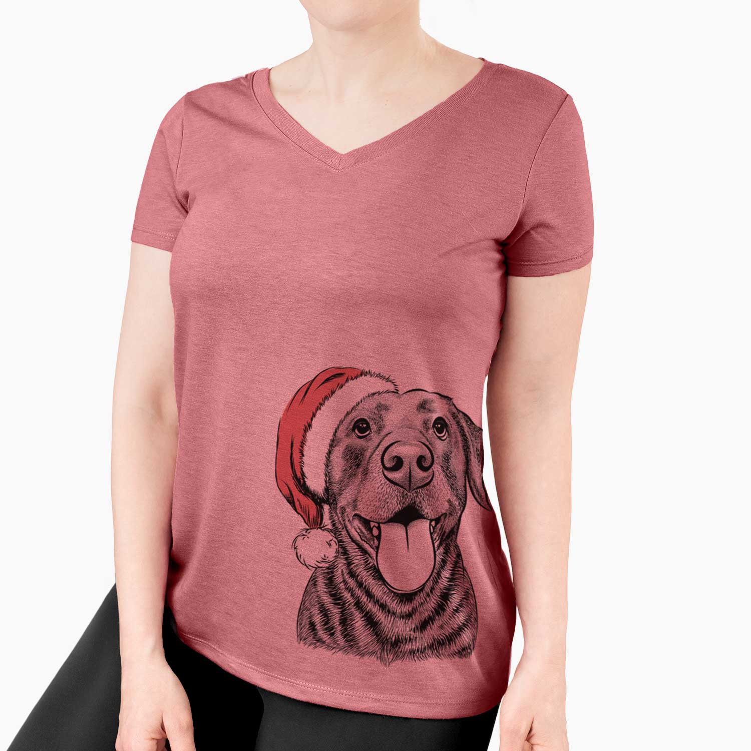 Santa Gwen the Labrador Retriever - Women's V-neck Shirt