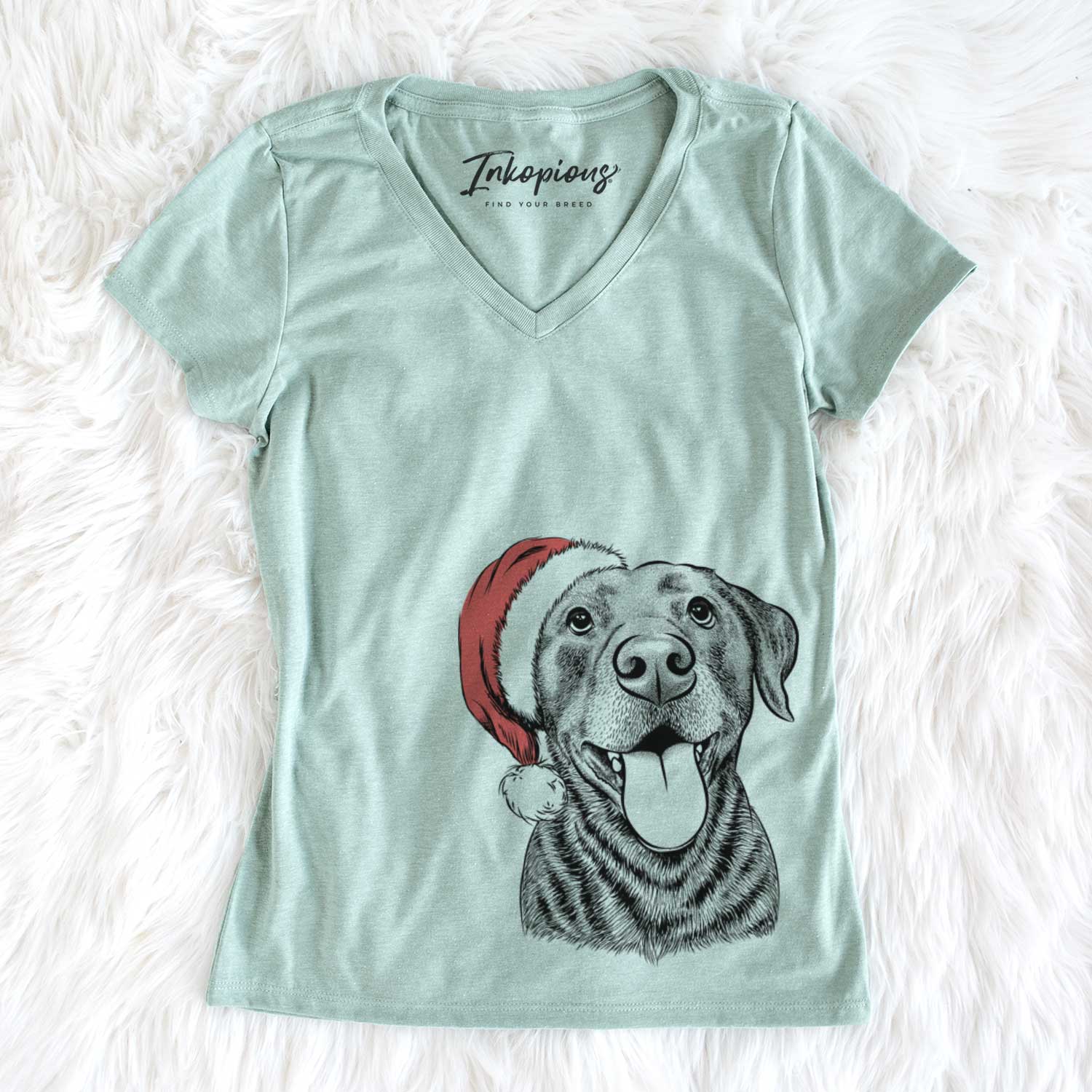 Santa Gwen the Labrador Retriever - Women's V-neck Shirt