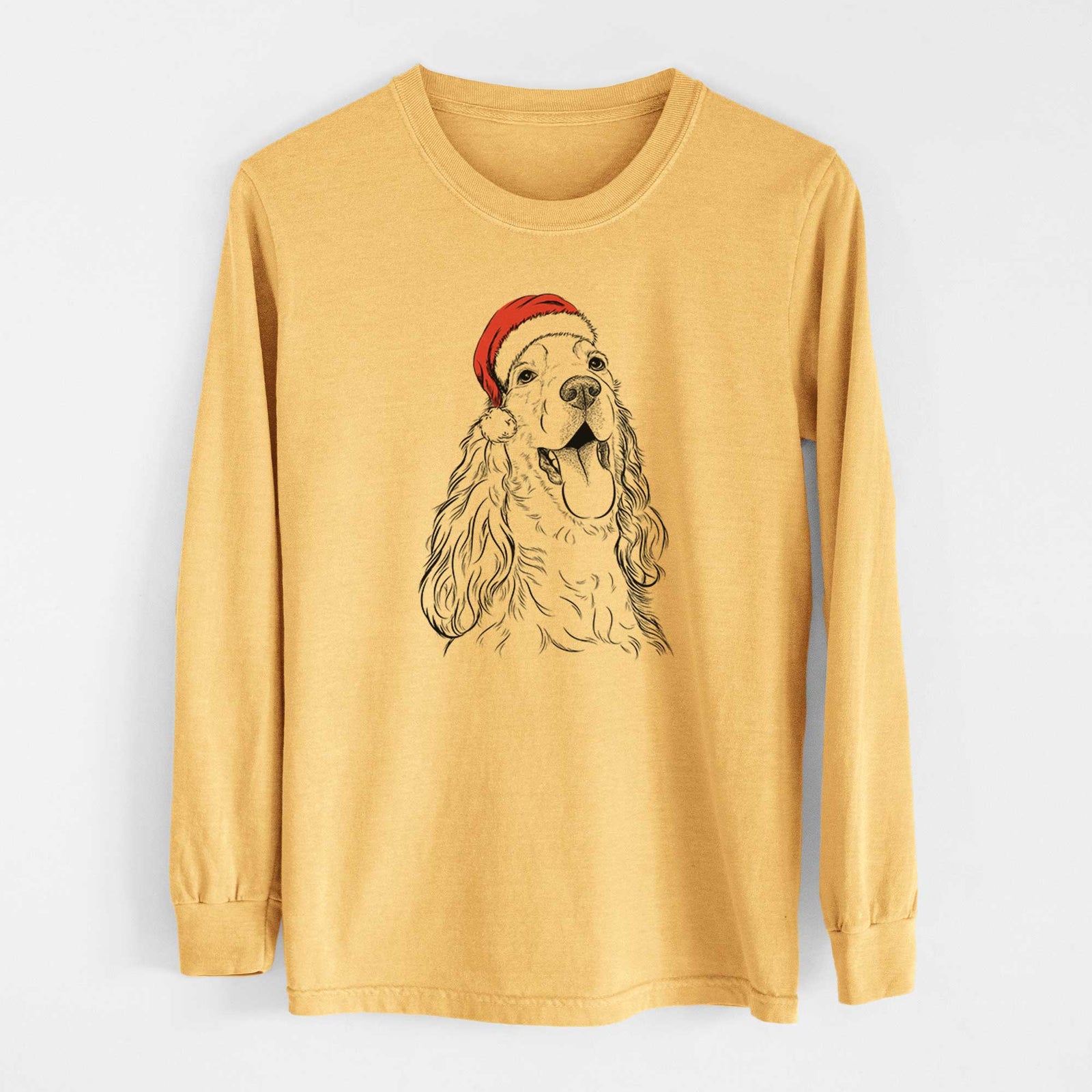 Santa Happy Henry the English Cocker Spaniel - Heavyweight 100% Cotton Long Sleeve