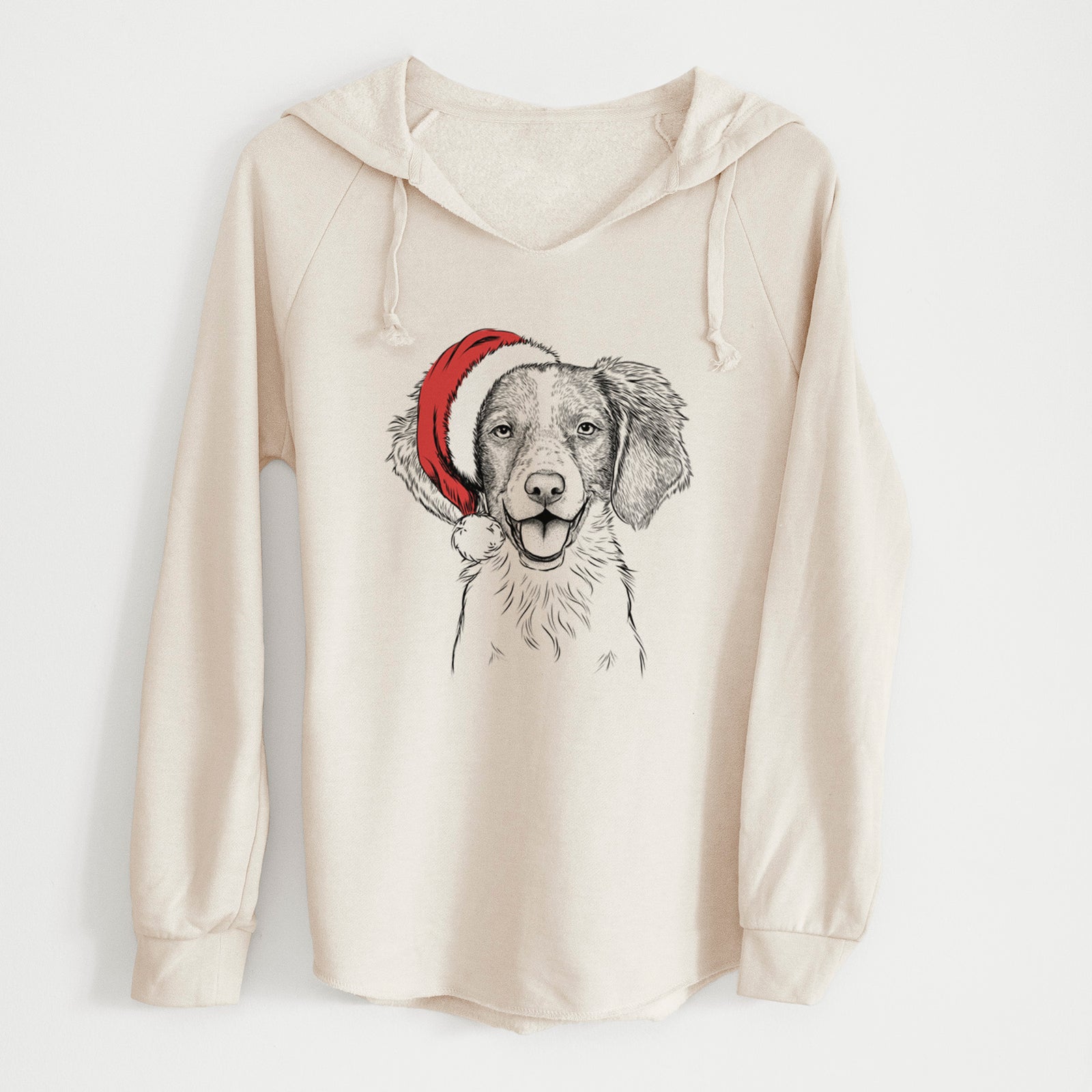 Santa Happy Holly the Brittany Spaniel - Cali Wave Hooded Sweatshirt
