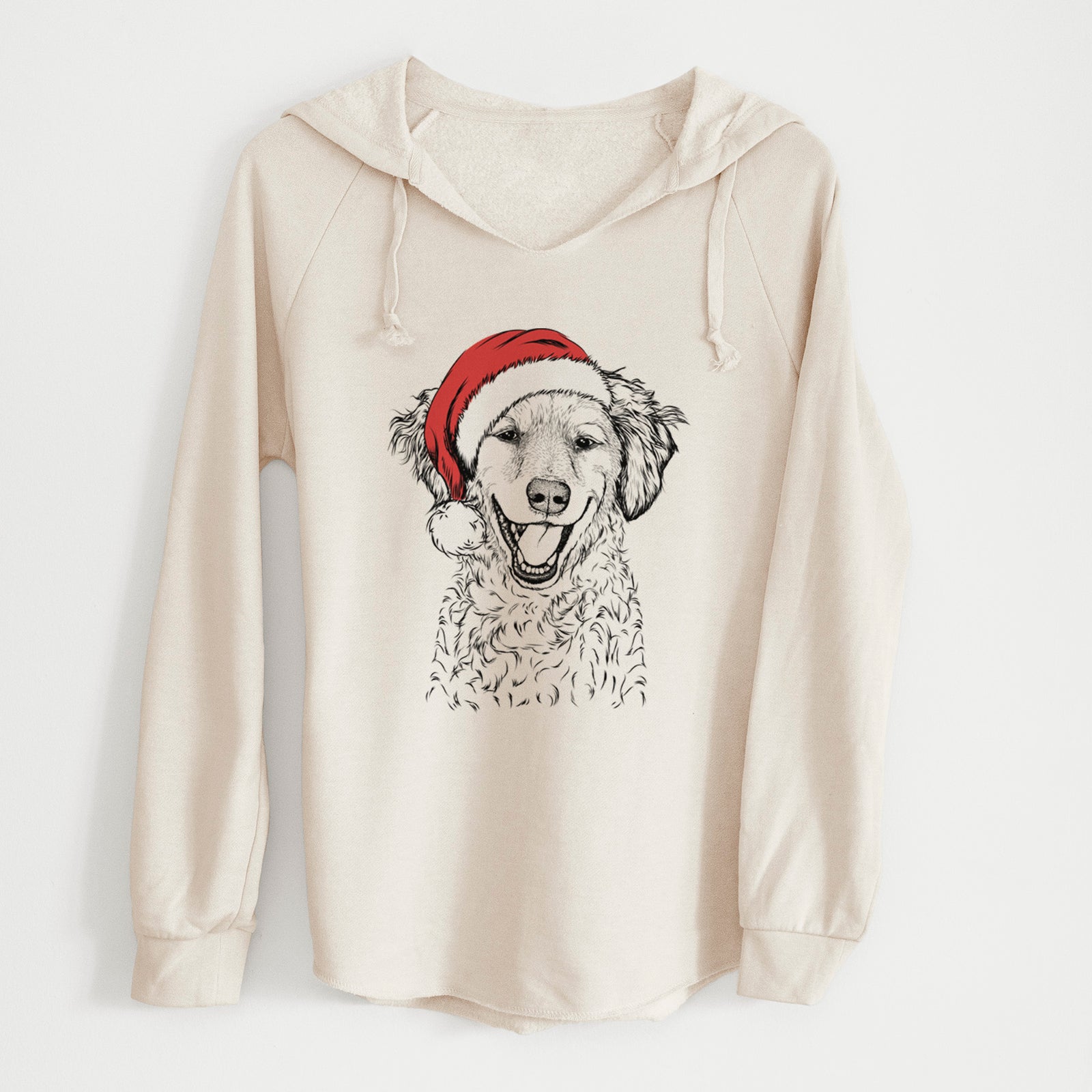 Santa Happy Otis the Miniature Goldendoodle - Cali Wave Hooded Sweatshirt