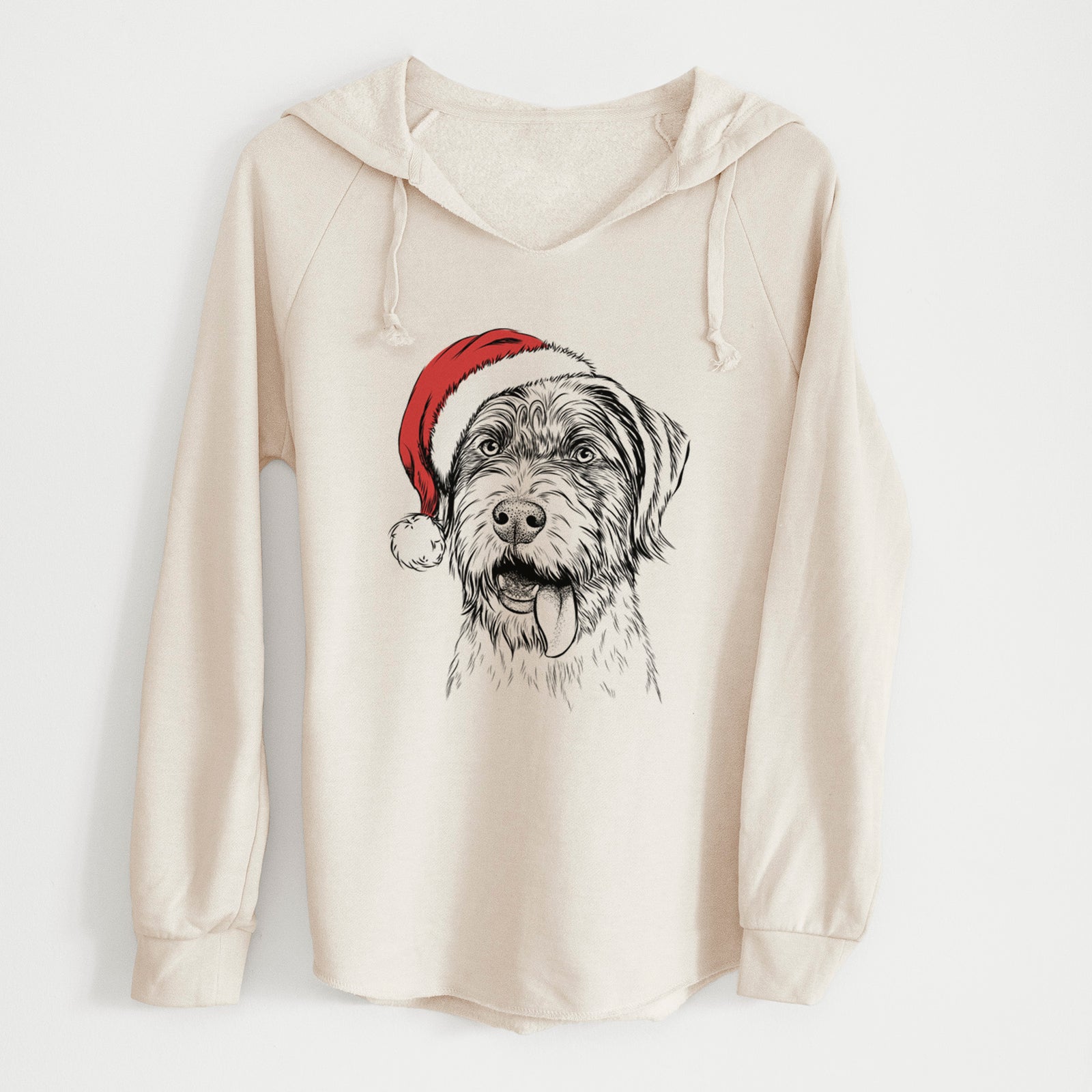 Santa Hazel the German Wirehaired Pointer Mix - Cali Wave Hooded Sweatshirt