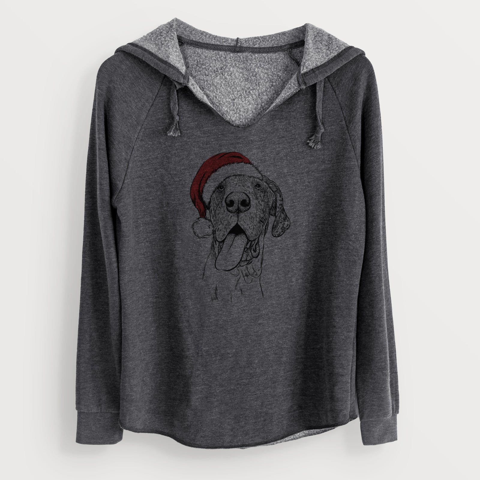 Santa Hennessey the Great Dane - Cali Wave Hooded Sweatshirt