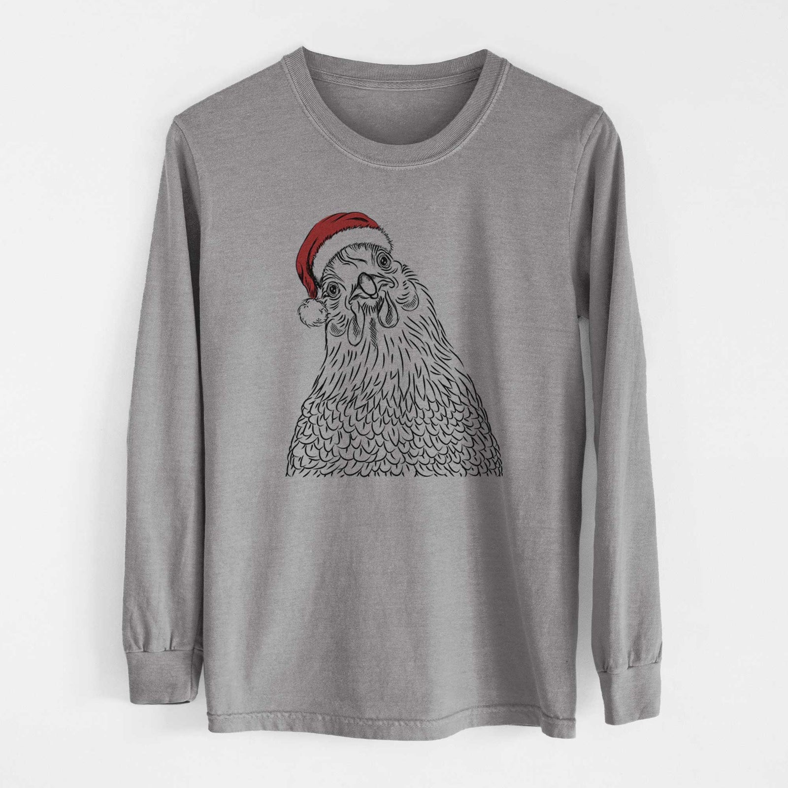 Santa Henrietta the Chicken - Heavyweight 100% Cotton Long Sleeve