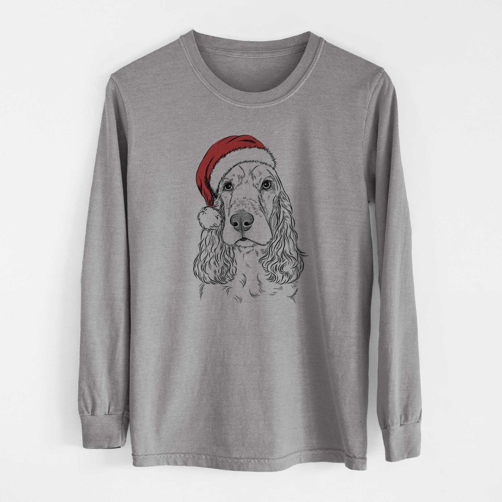 Santa Henry the English Cocker Spaniel - Heavyweight 100% Cotton Long Sleeve