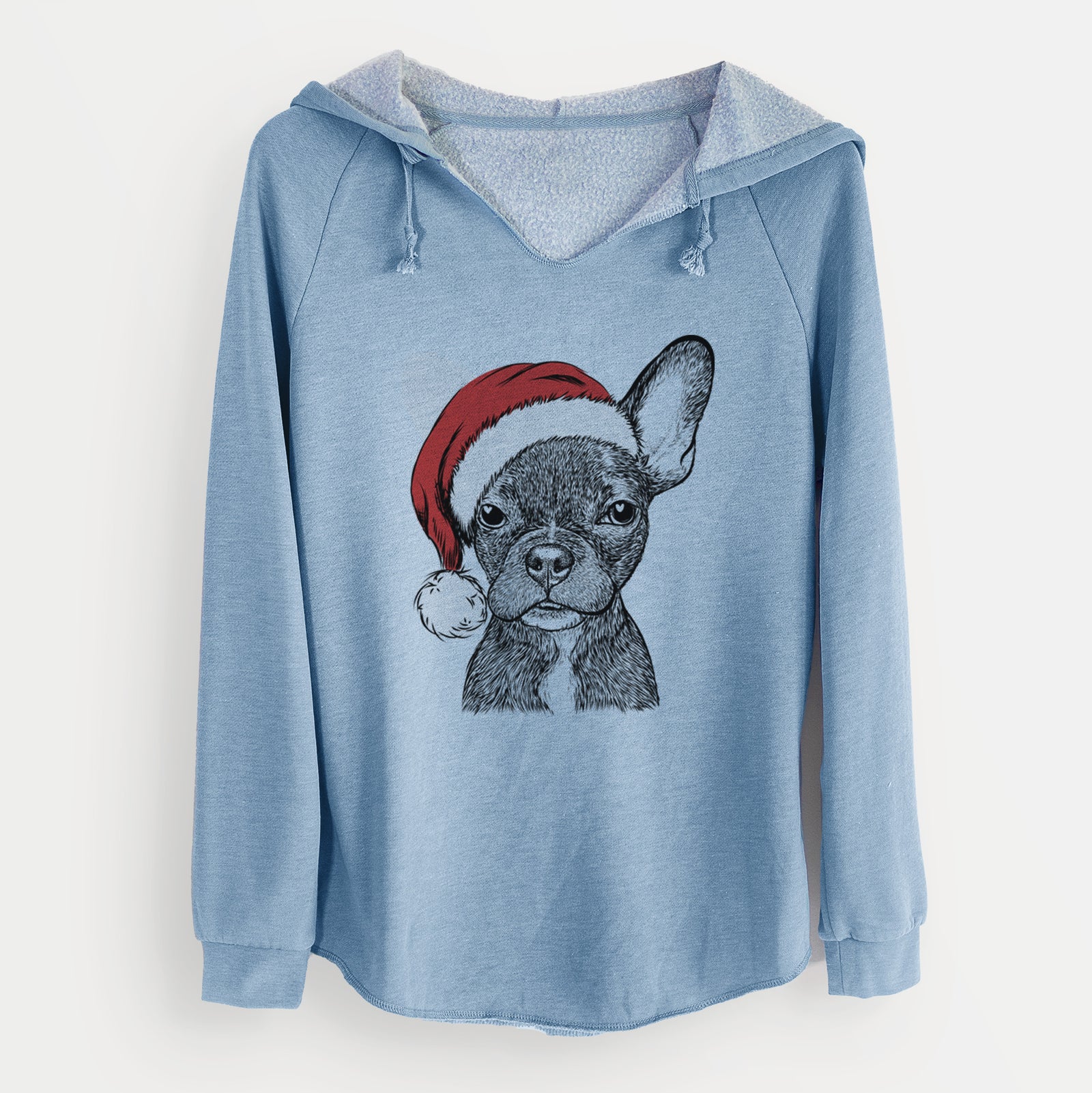 Santa Henry the French Bulldog - Cali Wave Hooded Sweatshirt