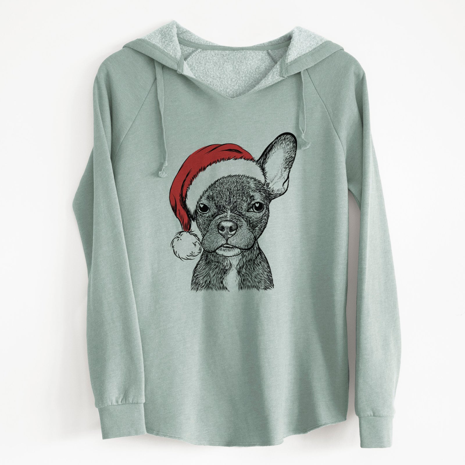 Santa Henry the French Bulldog - Cali Wave Hooded Sweatshirt