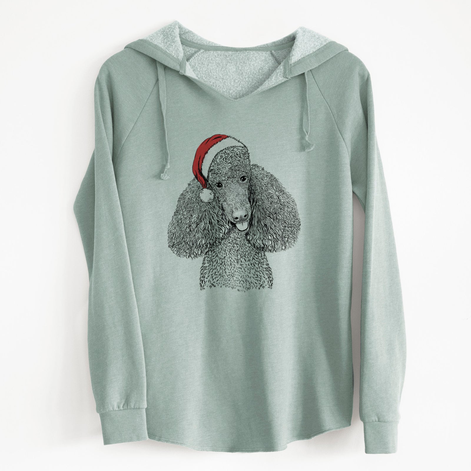 Santa Henry the Standard Poodle - Cali Wave Hooded Sweatshirt