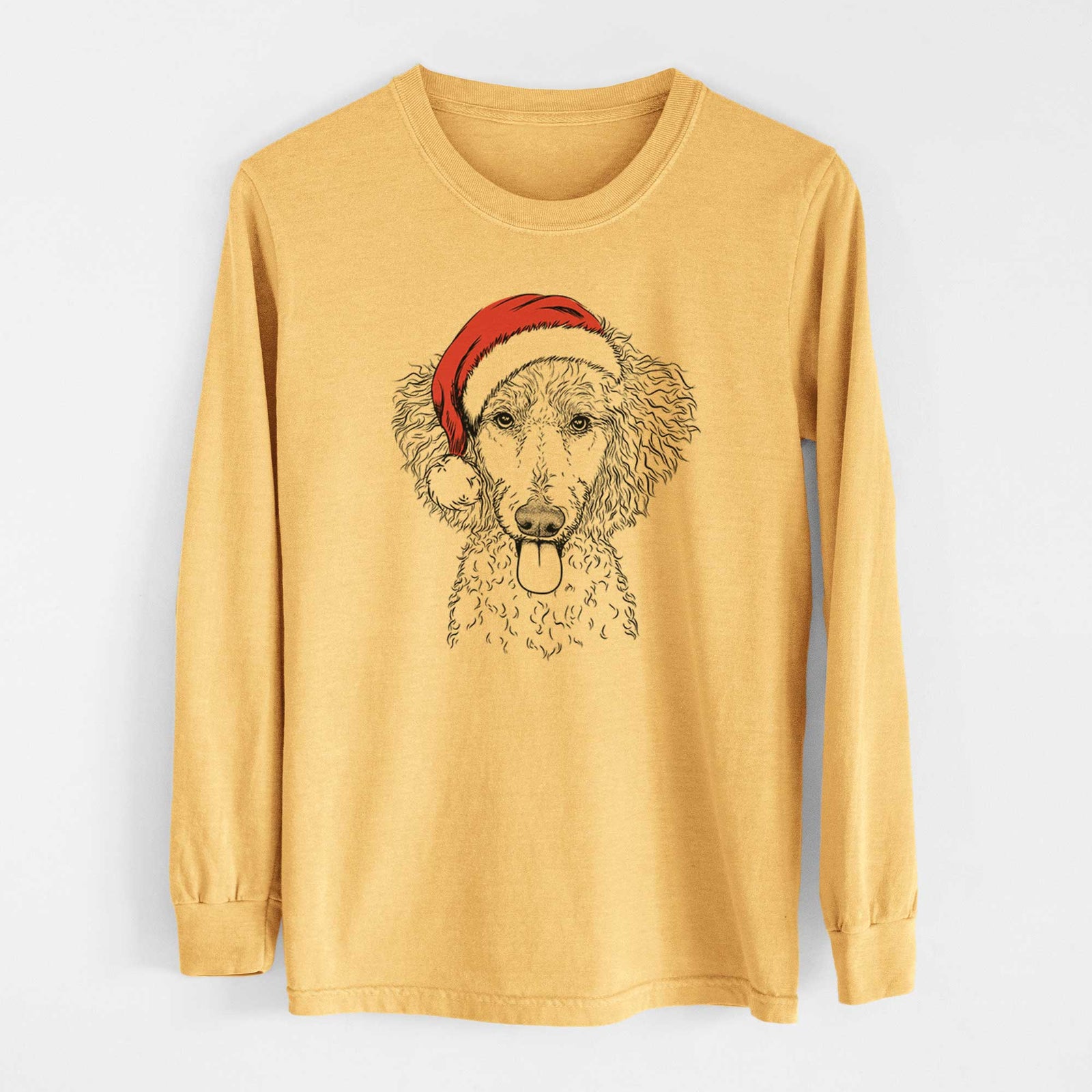 Santa Henry the White Standard Poodle - Heavyweight 100% Cotton Long Sleeve
