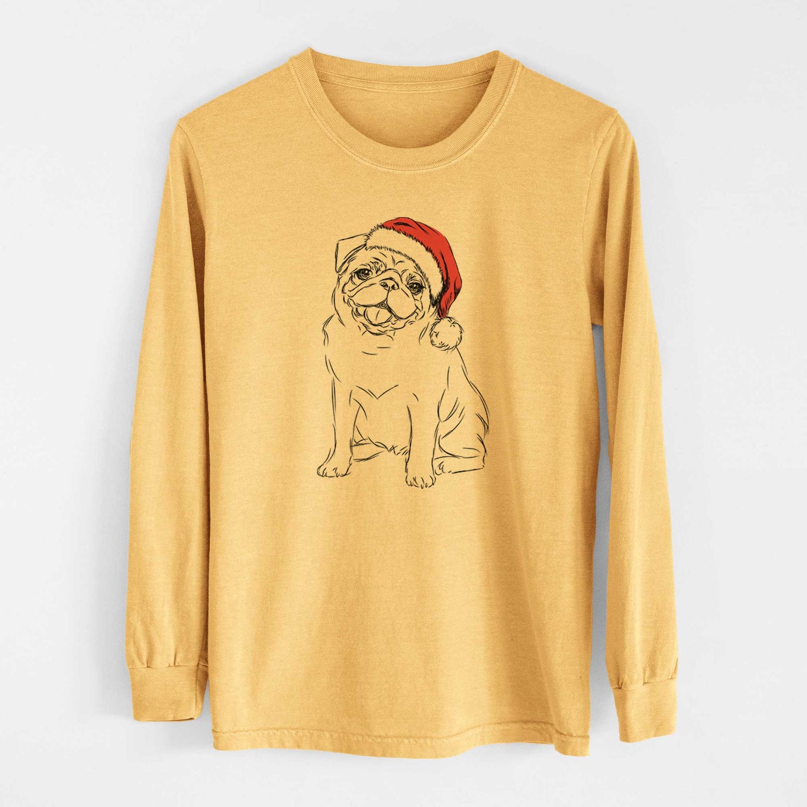 Santa Higgins the Pug - Heavyweight 100% Cotton Long Sleeve