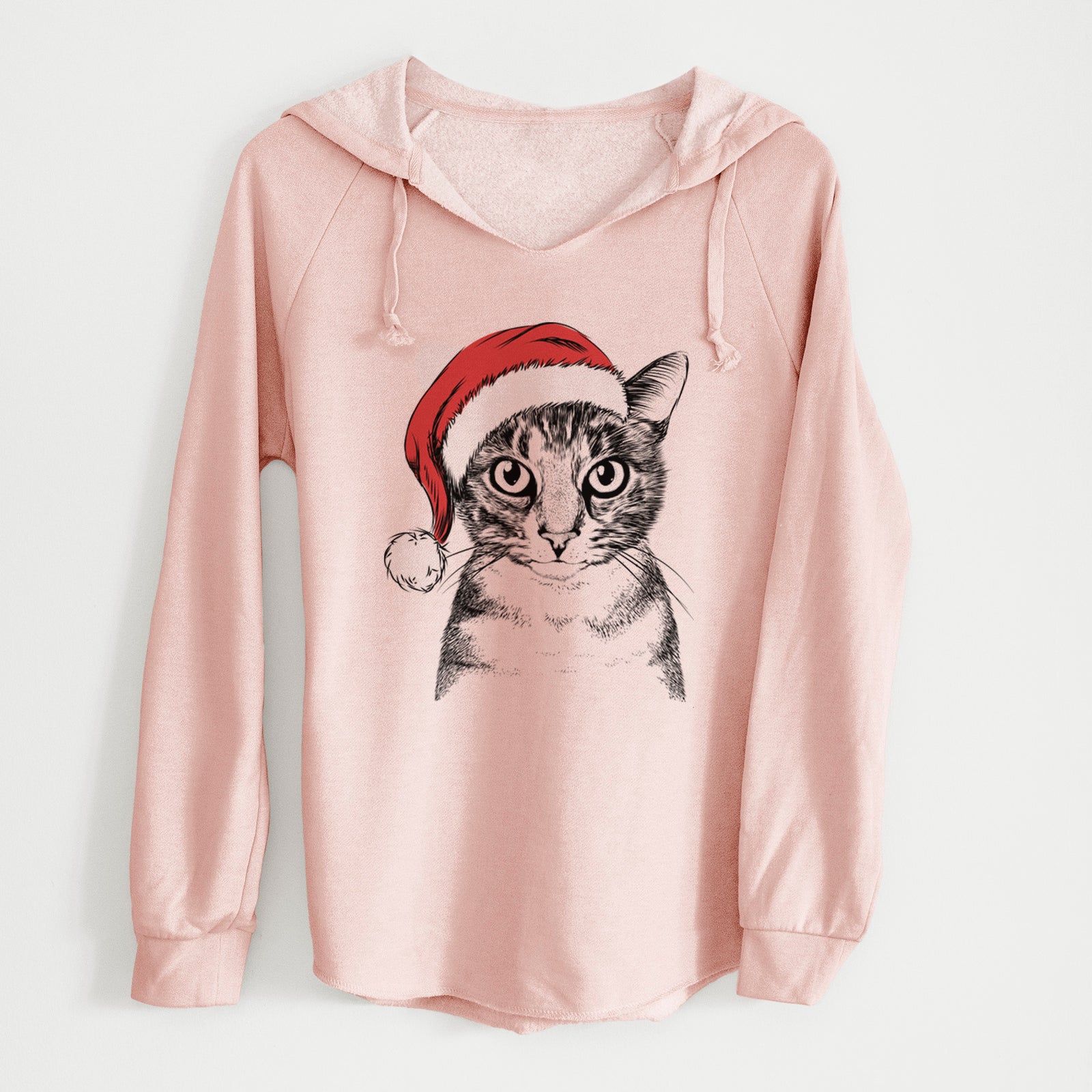 Santa Hobbes the Tabby Cat - Cali Wave Hooded Sweatshirt