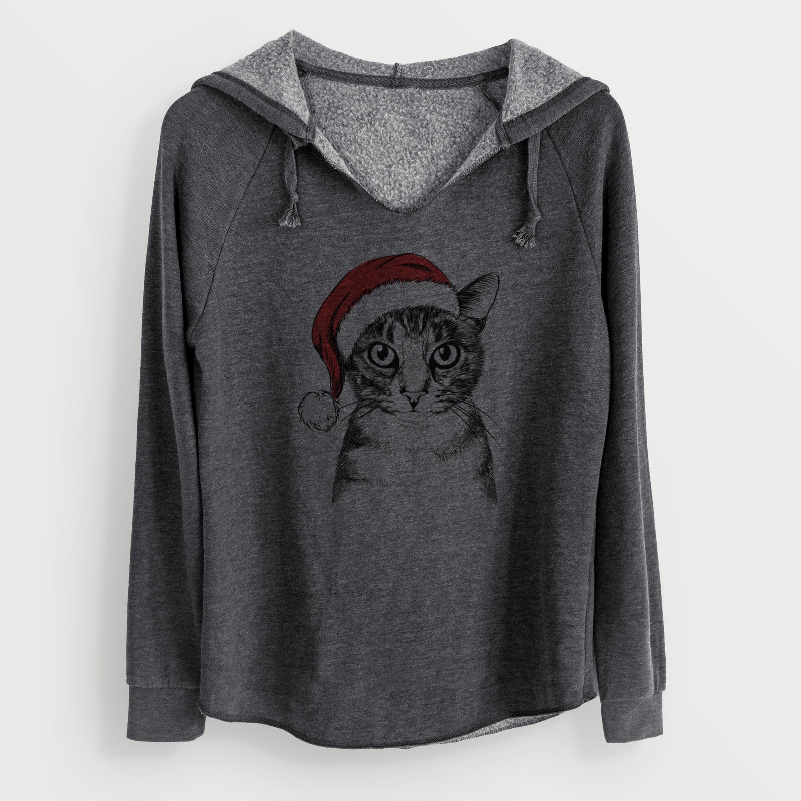 Santa Hobbes the Tabby Cat - Cali Wave Hooded Sweatshirt
