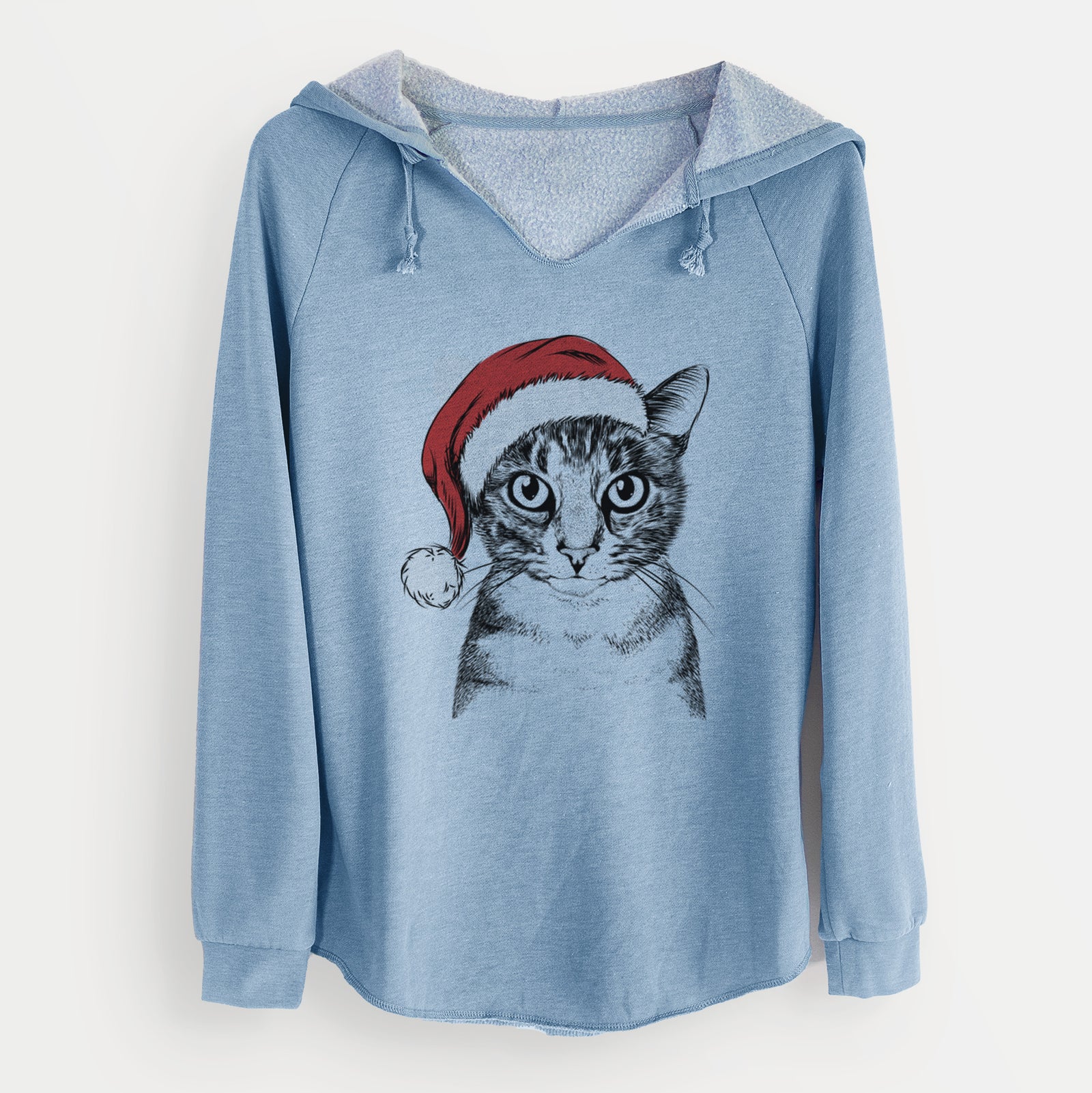Santa Hobbes the Tabby Cat - Cali Wave Hooded Sweatshirt