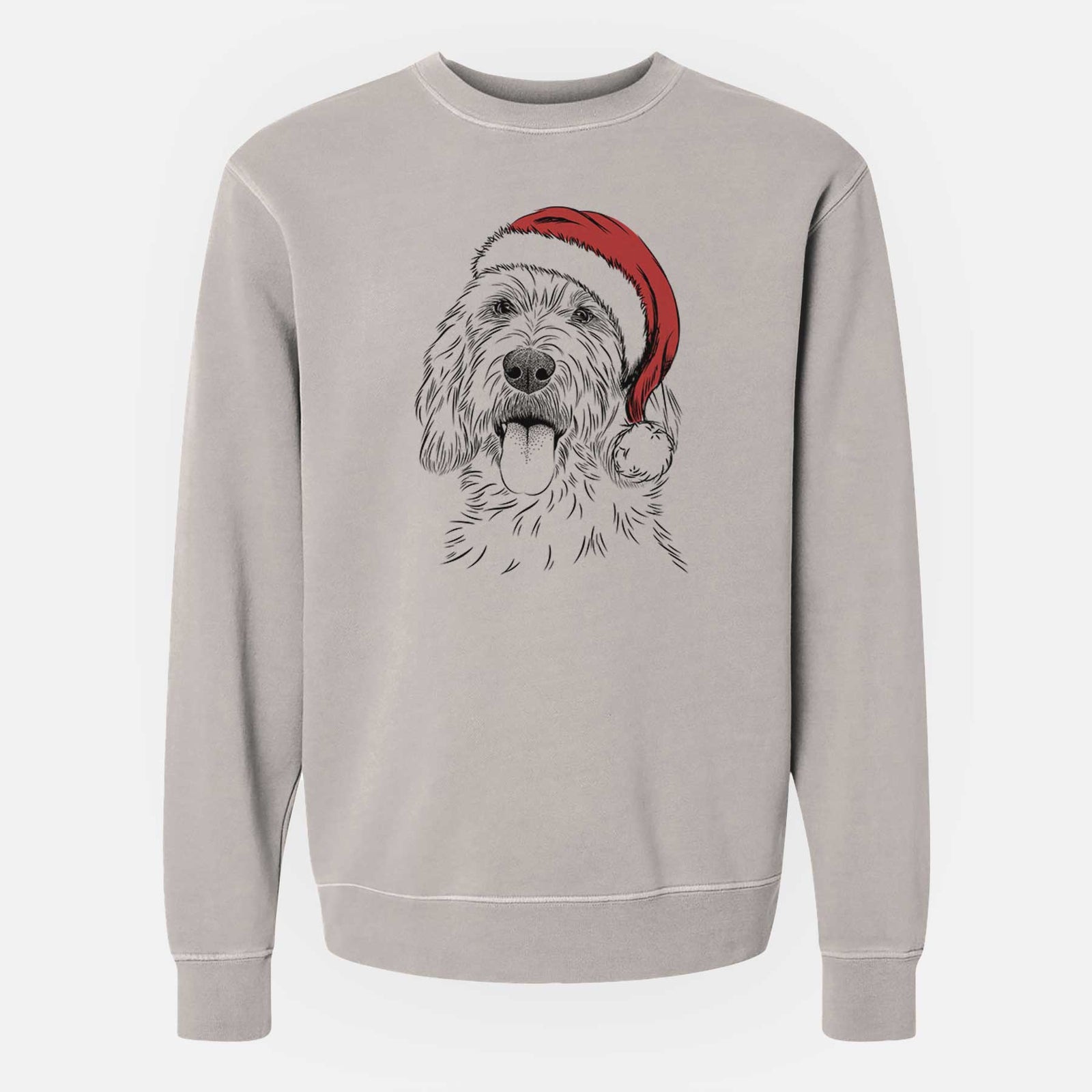Santa Homer the Grand Basset Griffon Vendeen - Unisex Pigment Dyed Crew Sweatshirt