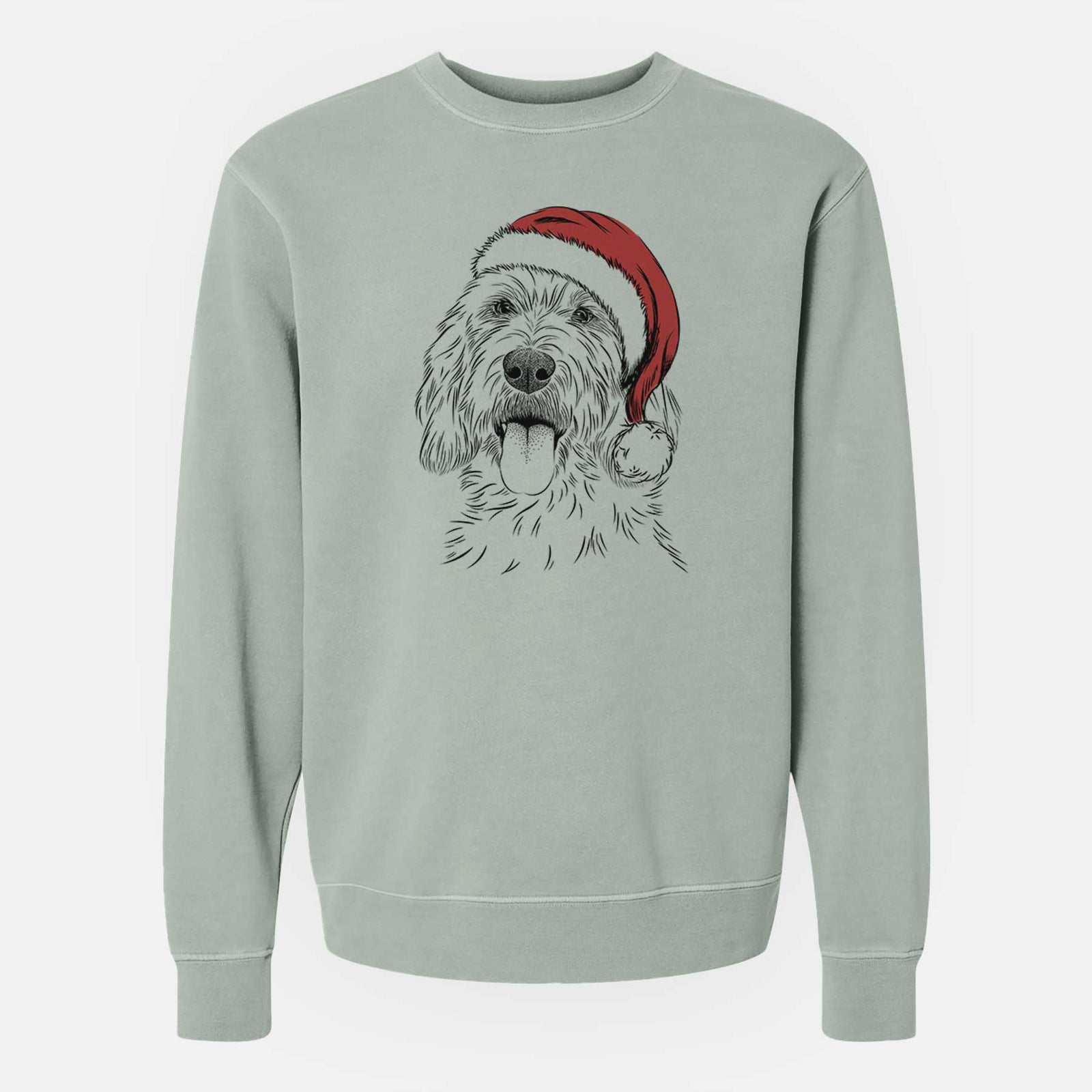 Santa Homer the Grand Basset Griffon Vendeen - Unisex Pigment Dyed Crew Sweatshirt