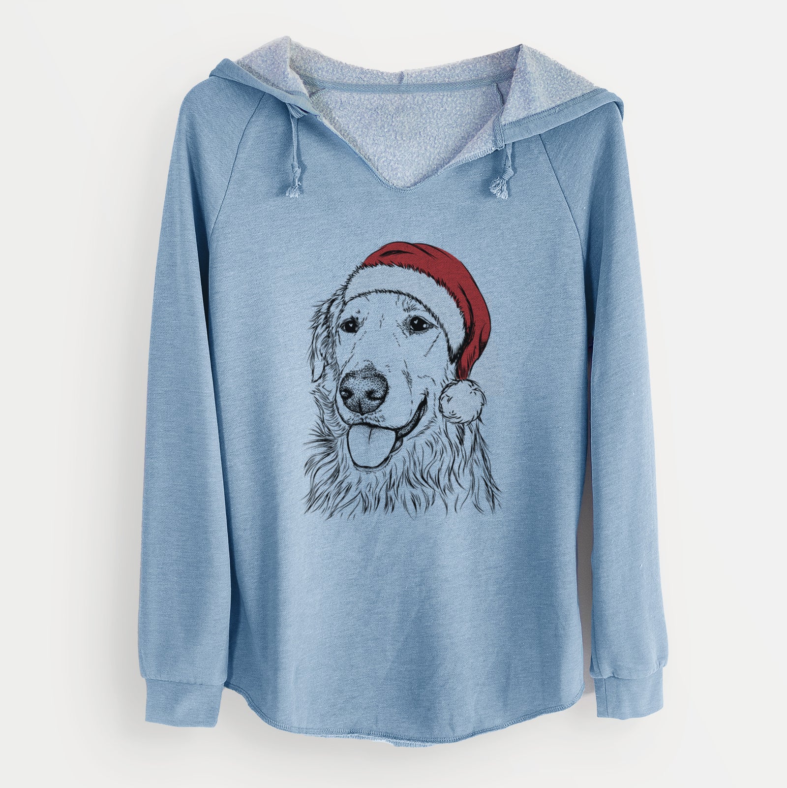 Santa Hopper the Golden Retriever - Cali Wave Hooded Sweatshirt
