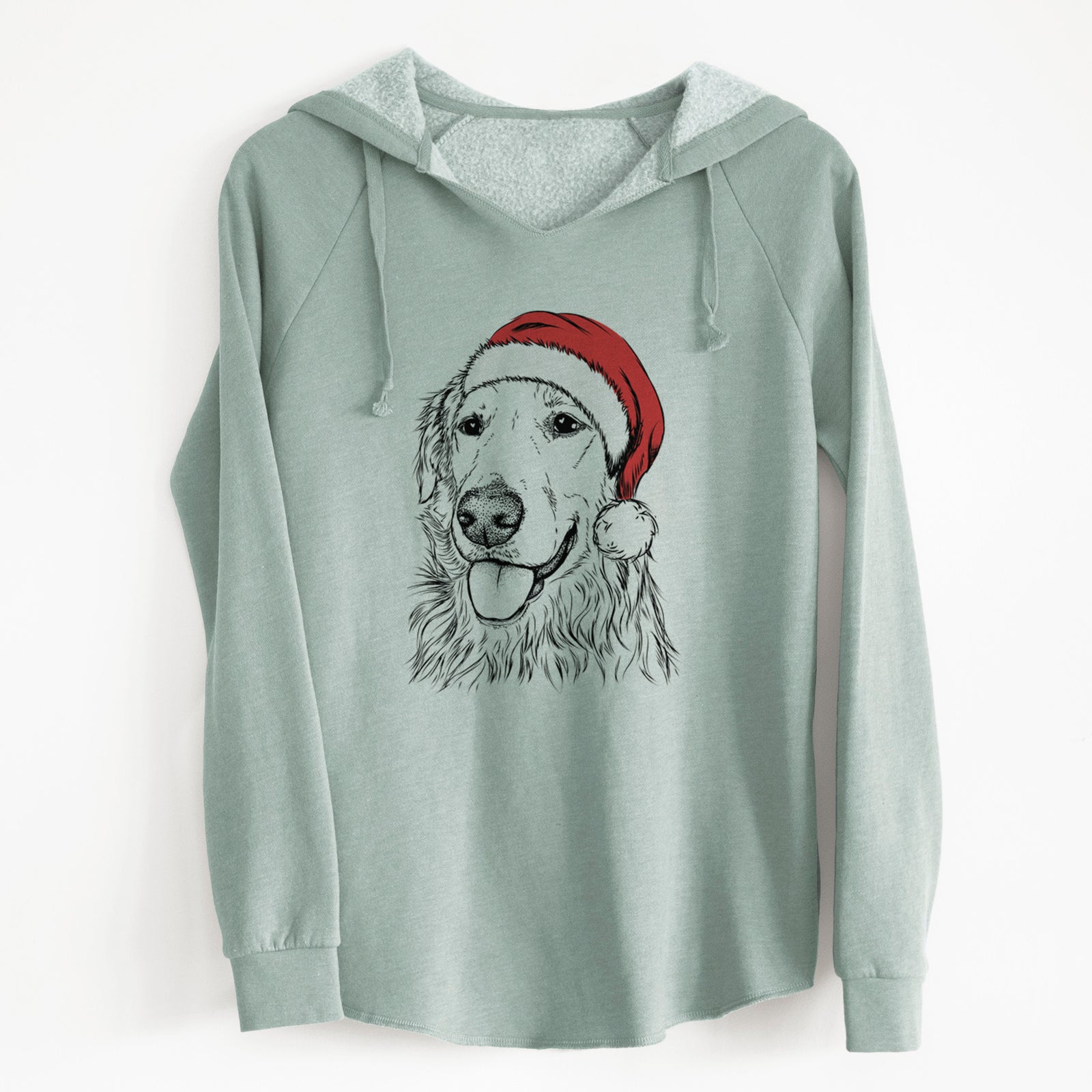 Santa Hopper the Golden Retriever - Cali Wave Hooded Sweatshirt