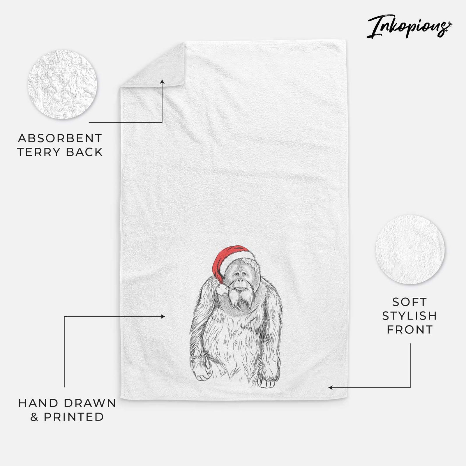 Horace the Male Orangutan Decorative Hand Towel