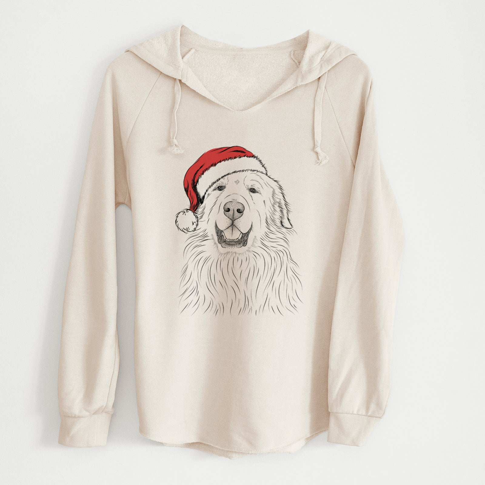 Santa Horton the Great Pyrenees - Cali Wave Hooded Sweatshirt