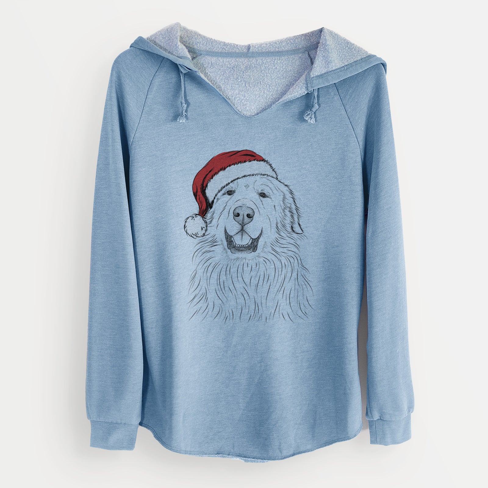 Santa Horton the Great Pyrenees - Cali Wave Hooded Sweatshirt