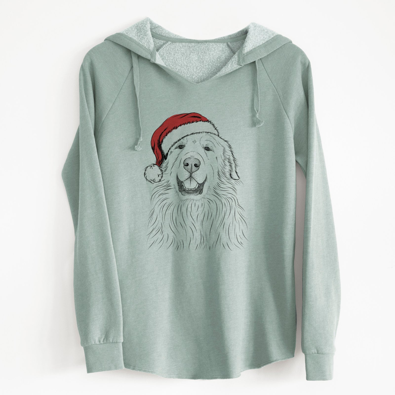 Santa Horton the Great Pyrenees - Cali Wave Hooded Sweatshirt