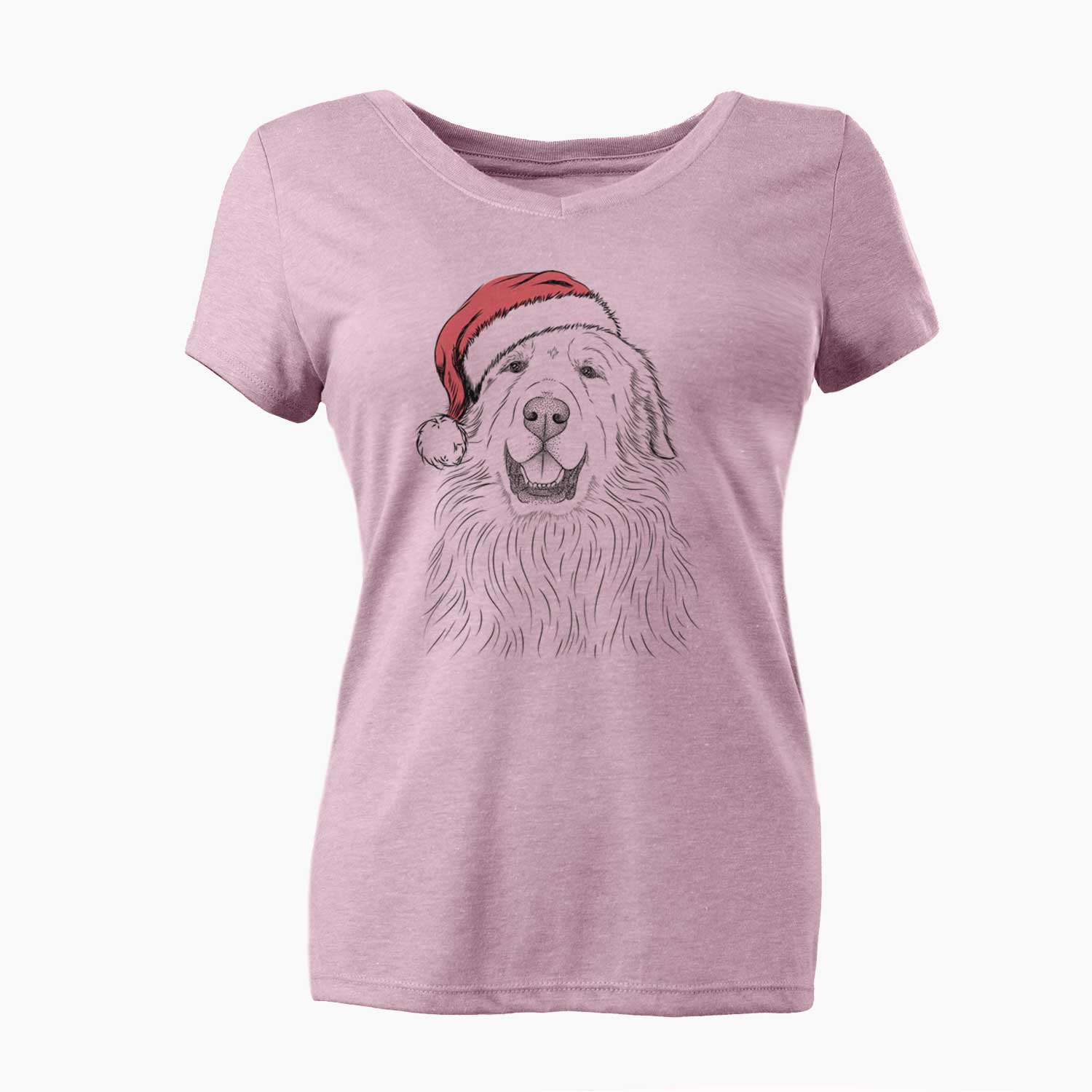 Santa Horton the Great Pyrenees - Women's V-neck Shirt