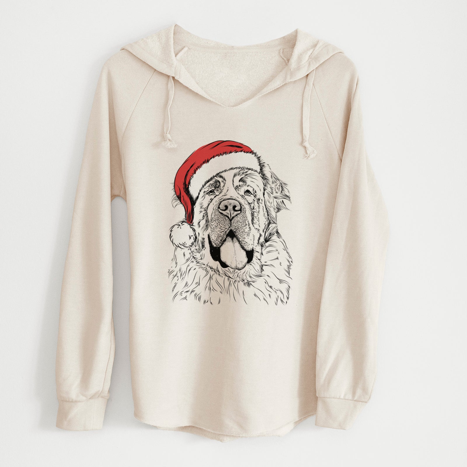 Santa Hoss the Saint Bernard - Cali Wave Hooded Sweatshirt