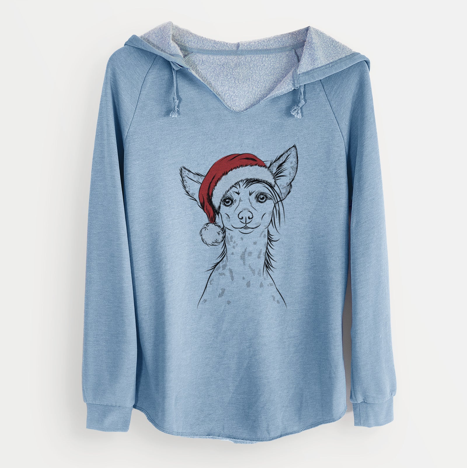 Santa Hudson the Chinese Crested - Cali Wave Hooded Sweatshirt
