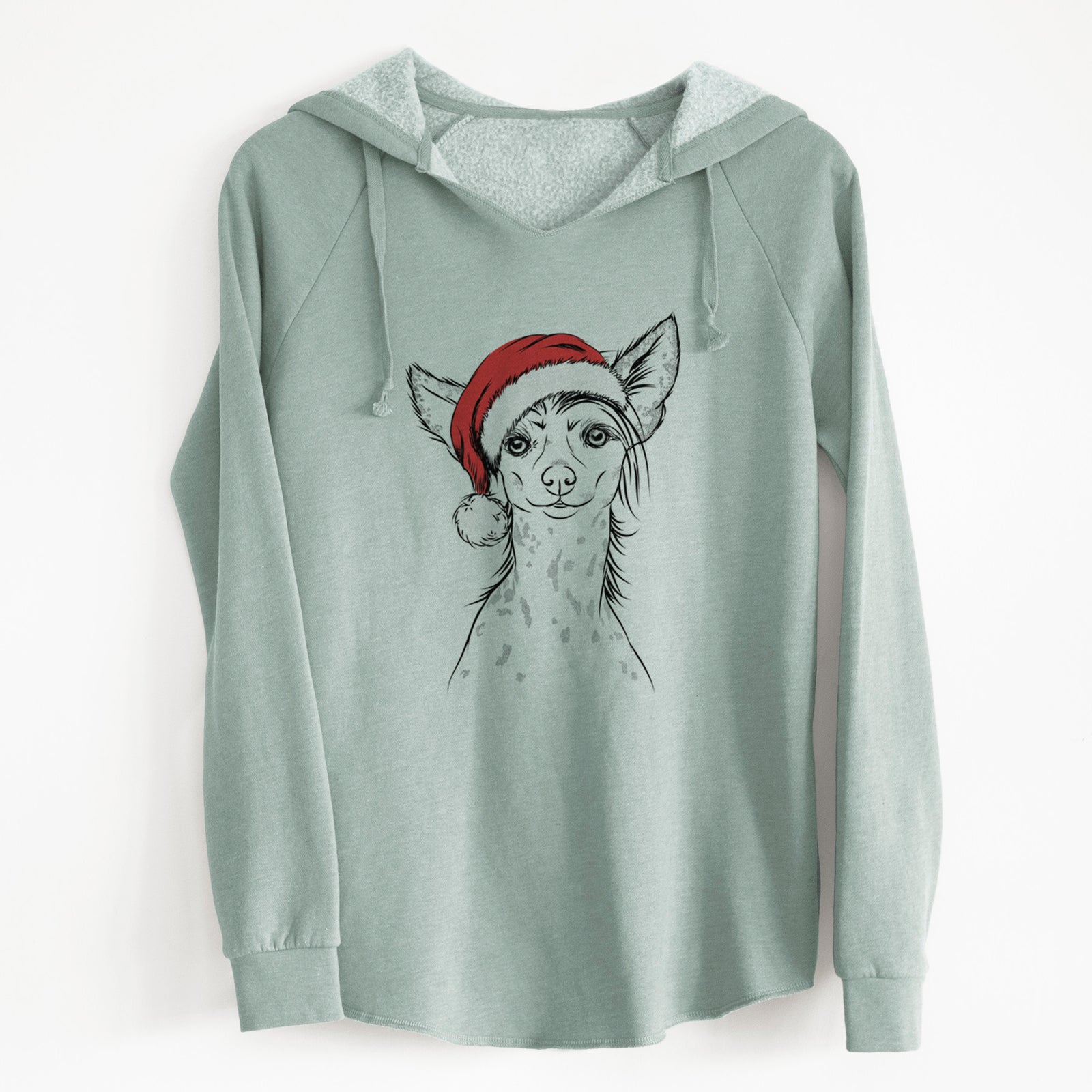 Santa Hudson the Chinese Crested - Cali Wave Hooded Sweatshirt