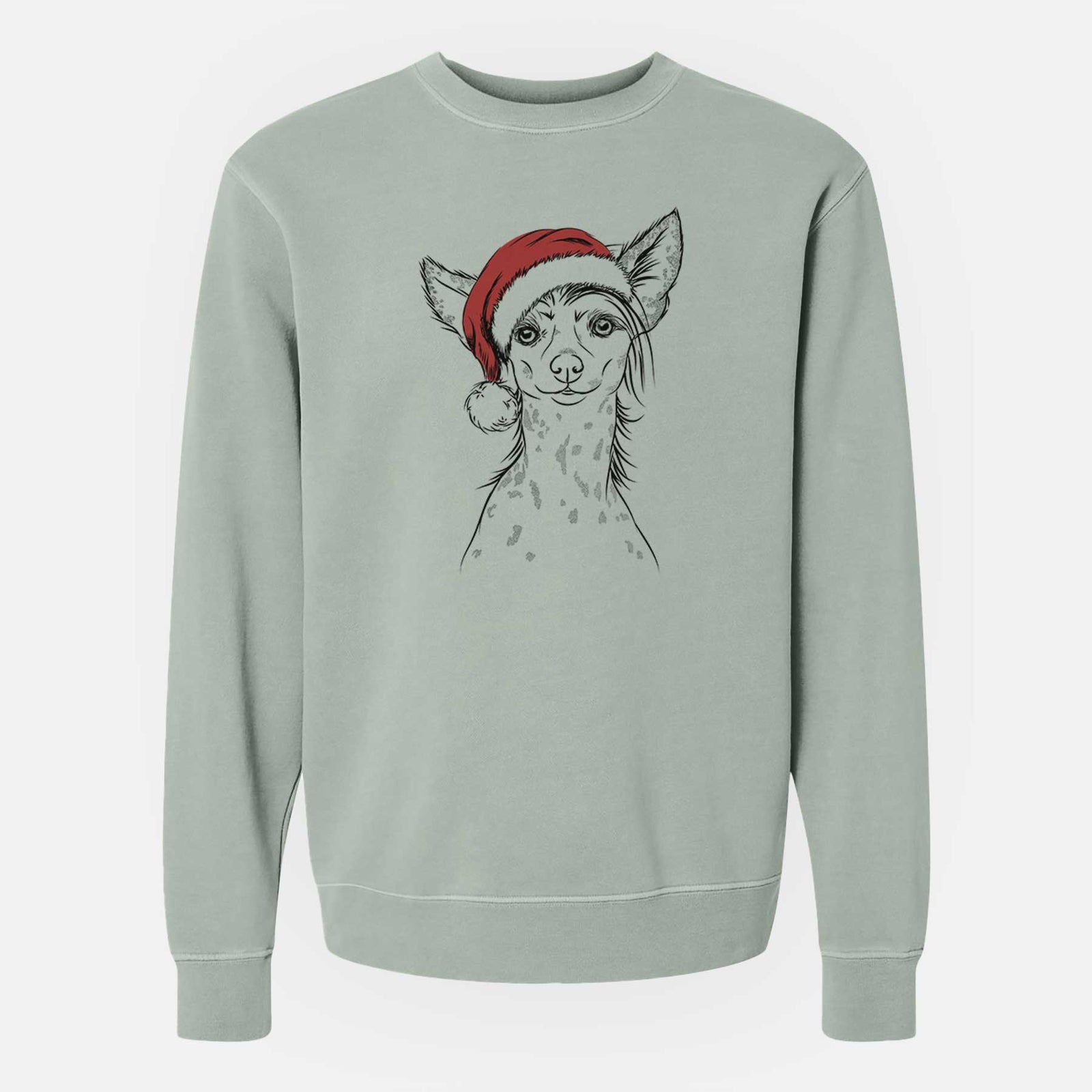 Santa Hudson the Chinese Crested - Unisex Pigment Dyed Crew Sweatshirt