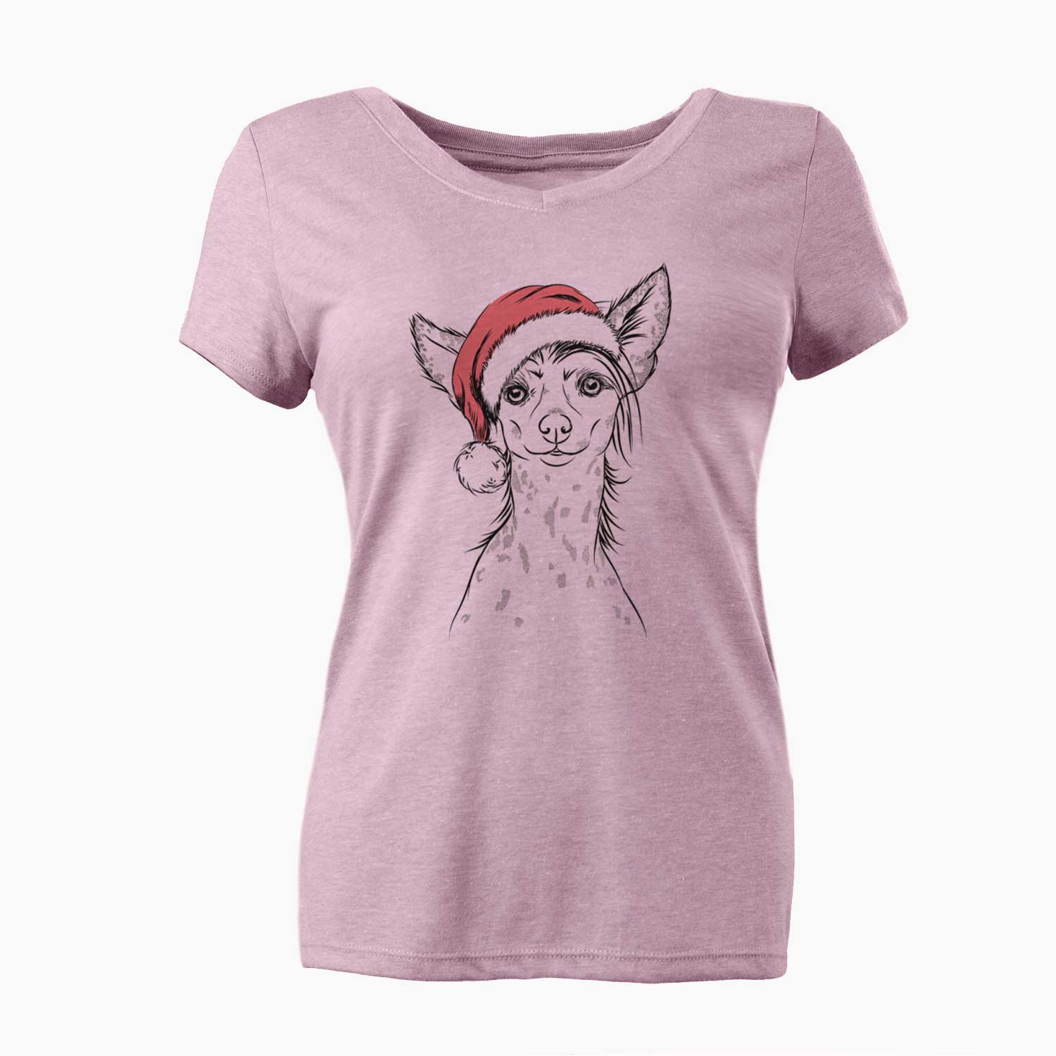 Santa Hudson the Chinese Crested - Women's V-neck Shirt