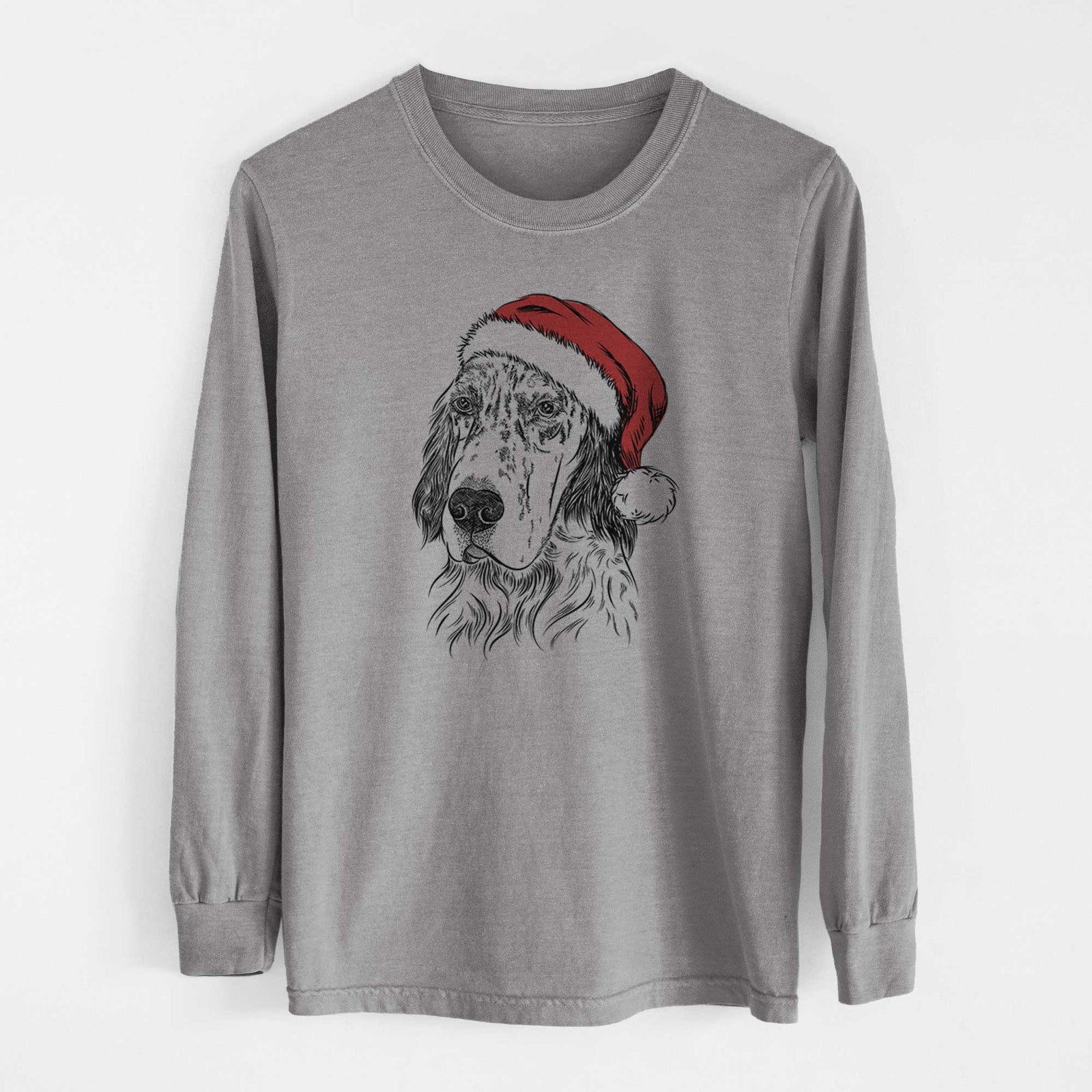 Santa Hutch the English Setter - Heavyweight 100% Cotton Long Sleeve