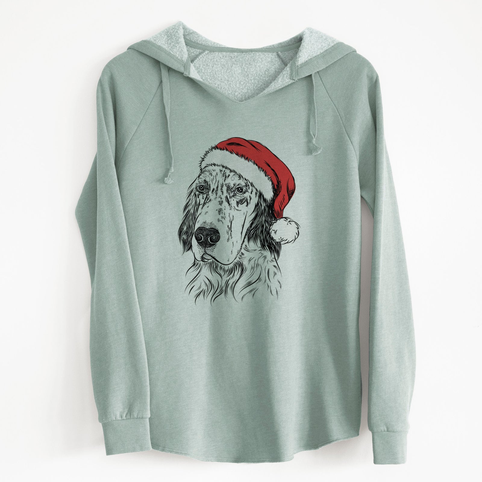 Santa Hutch the English Setter - Cali Wave Hooded Sweatshirt