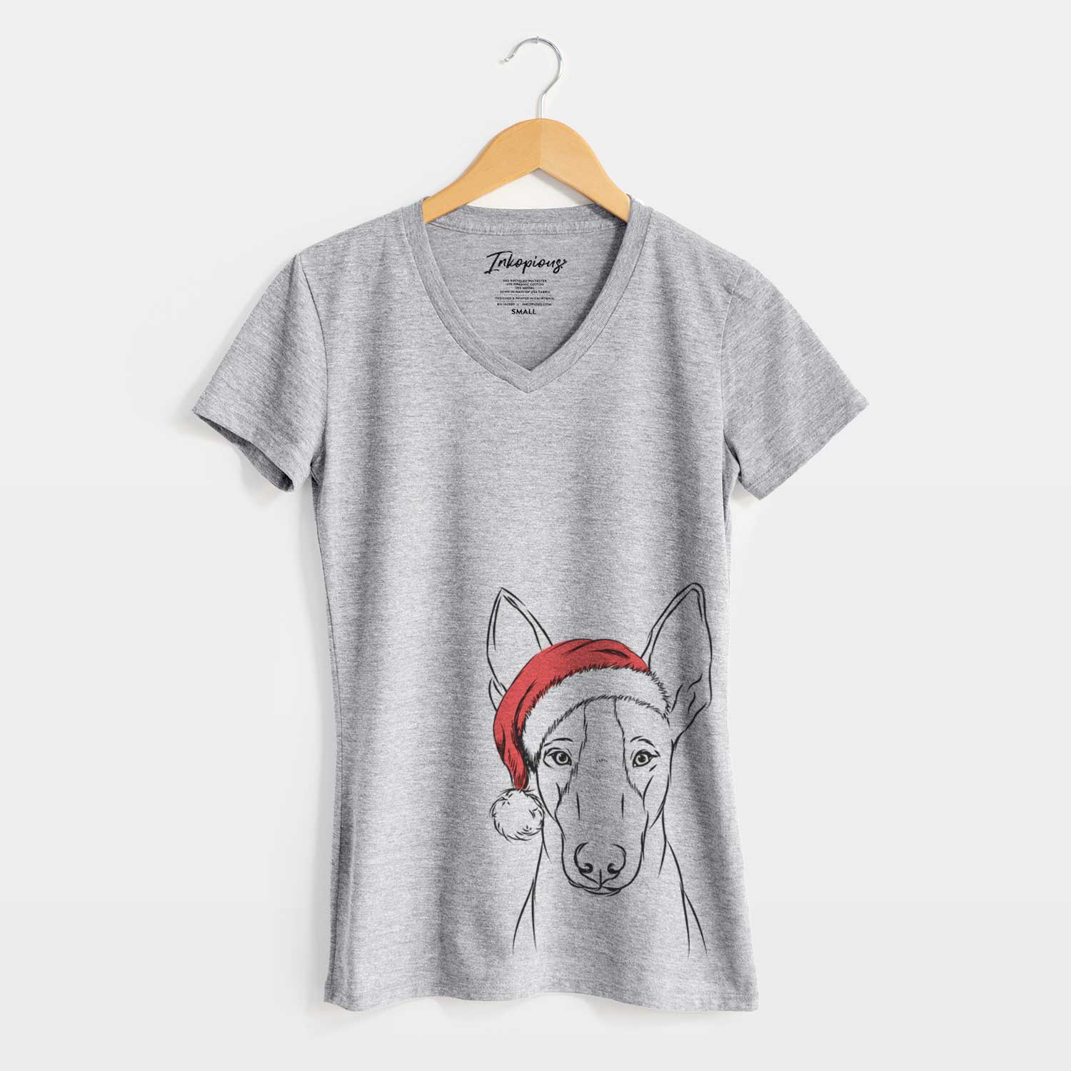 Santa Indy the Ibizan Hound - Women's V-neck Shirt