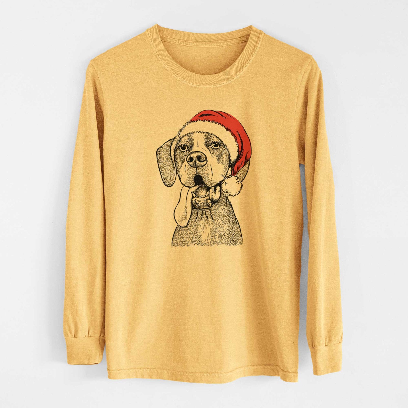 Santa Irwin the English Pointer - Heavyweight 100% Cotton Long Sleeve