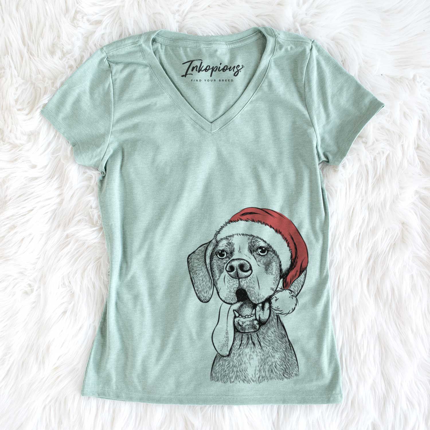 Santa Irwin the English Pointer - Women's V-neck Shirt