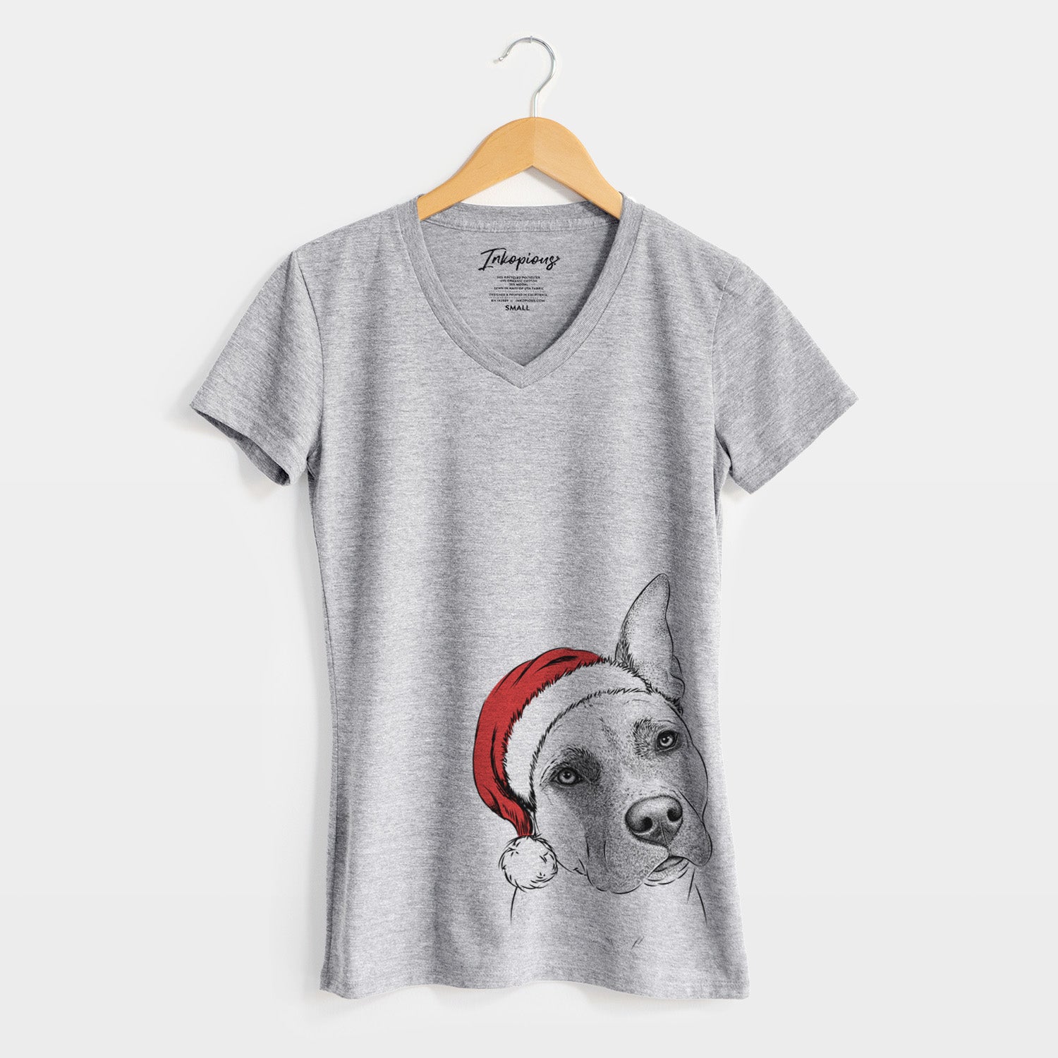 Santa Ivy the Pitbull Mix - Women's Perfect V-neck Shirt