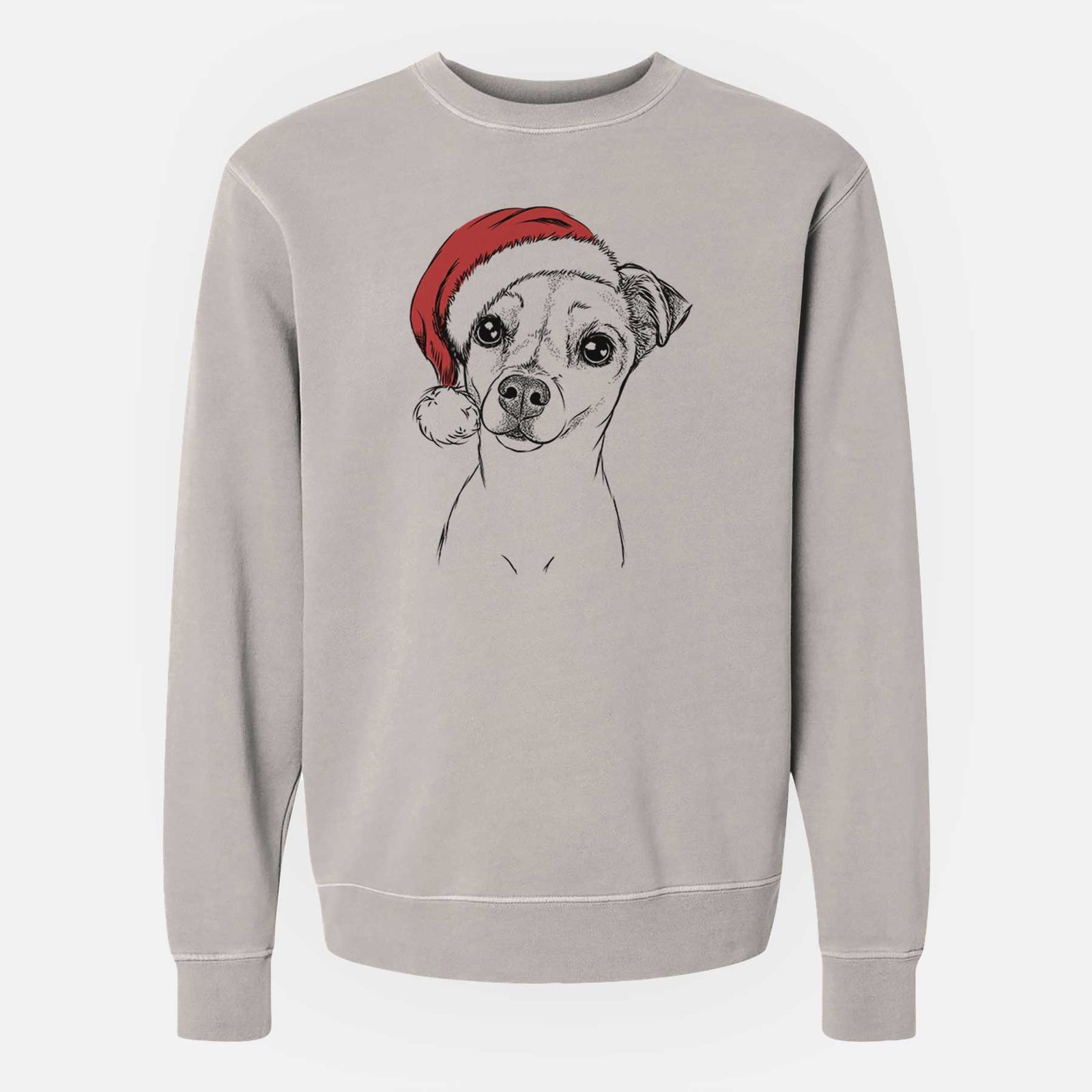 Santa Izzy the Chiweenie - Unisex Pigment Dyed Crew Sweatshirt