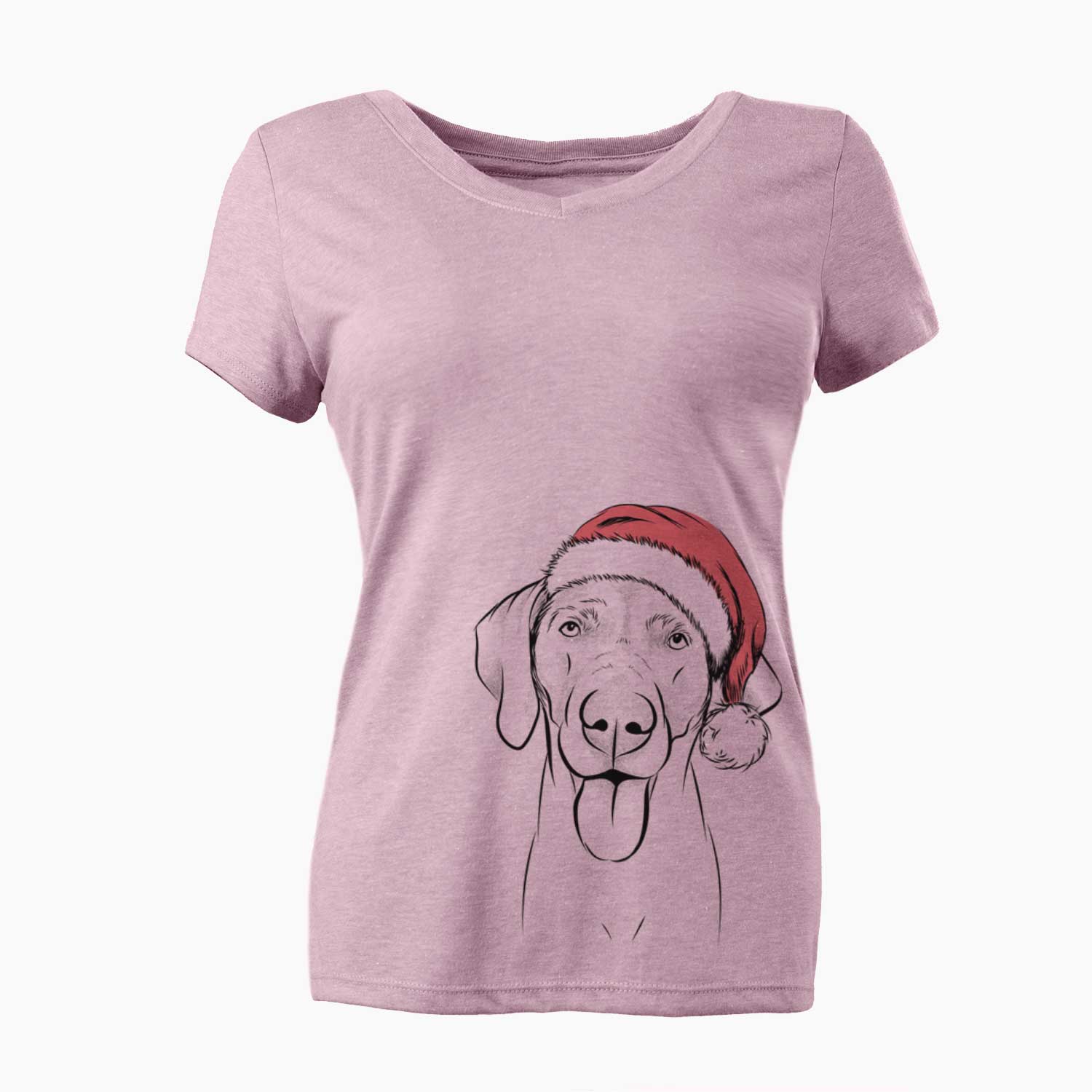 Santa Jackson the Weimaraner - Women's V-neck Shirt