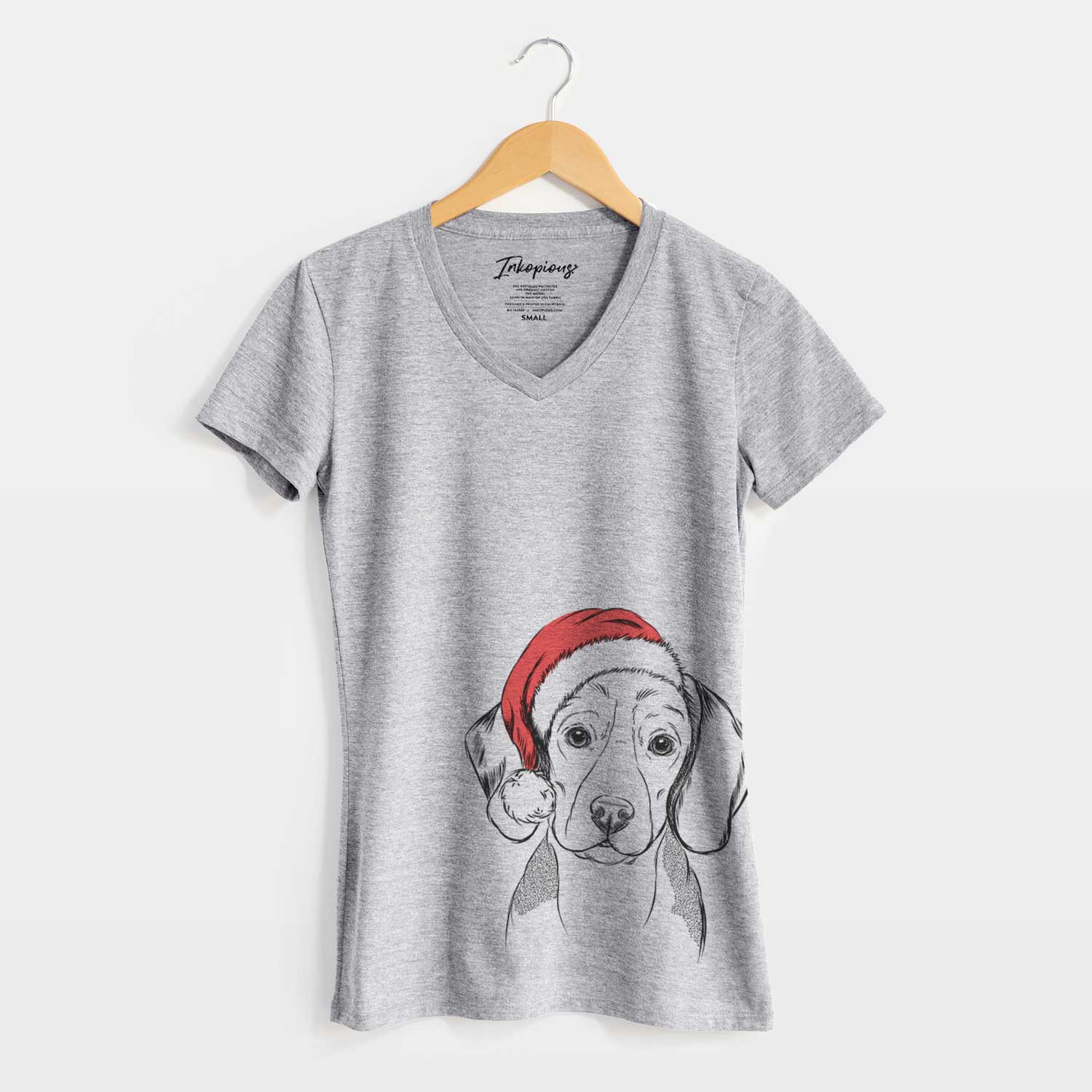 Santa Jake the Beagle - Women's V-neck Shirt