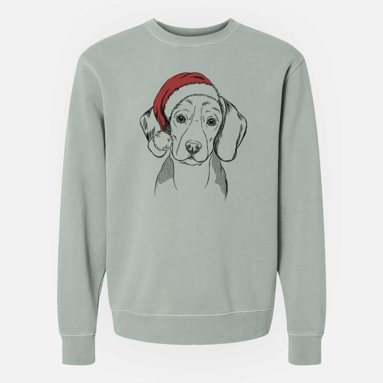 Santa Jake the Beagle - Unisex Pigment Dyed Crew Sweatshirt
