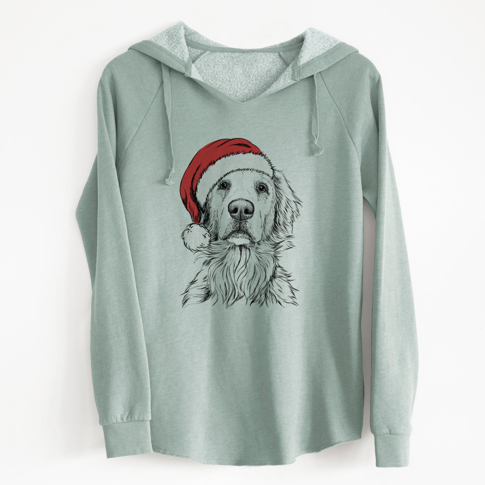 Santa Jake aroni the Golden Retriever - Cali Wave Hooded Sweatshirt
